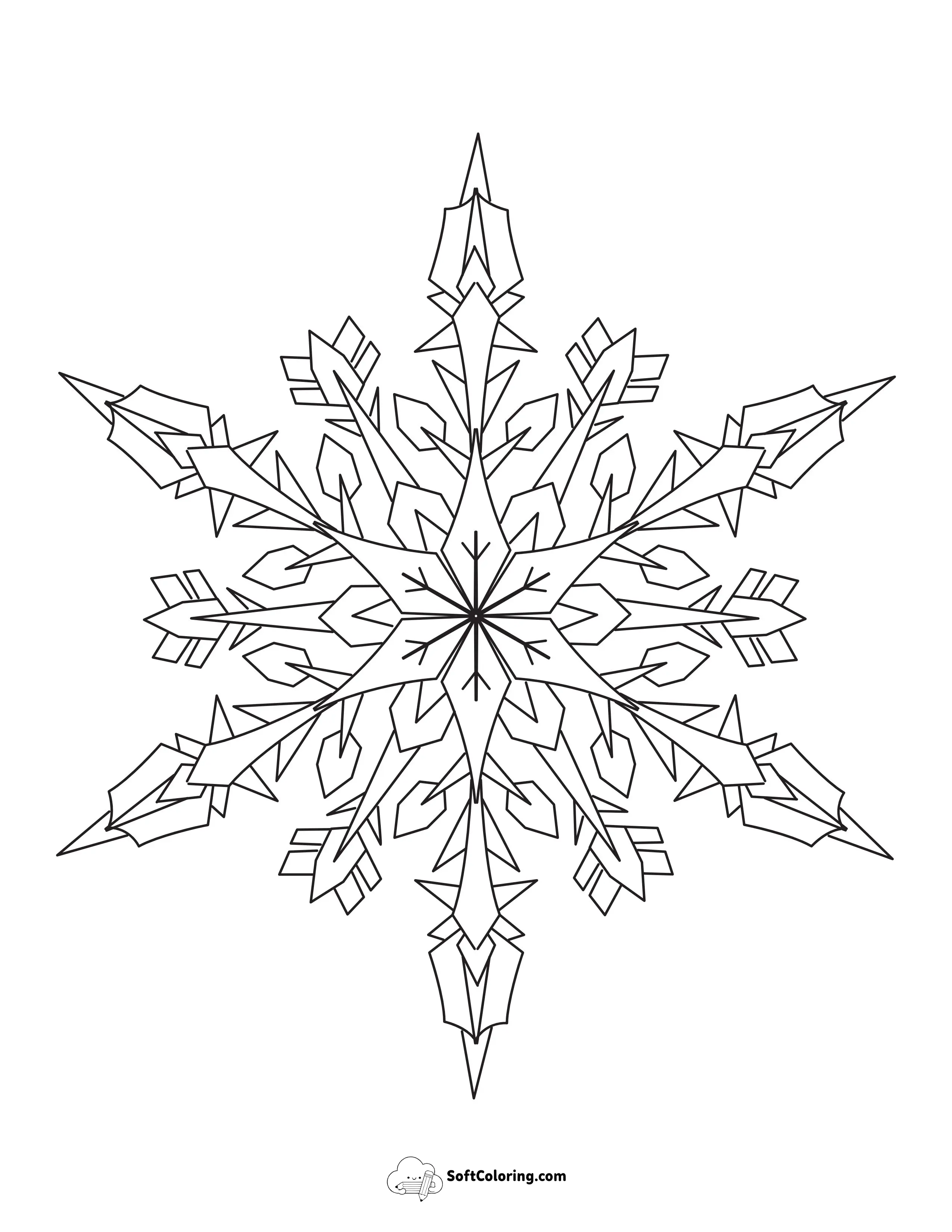 Intricate Snowflake To Color