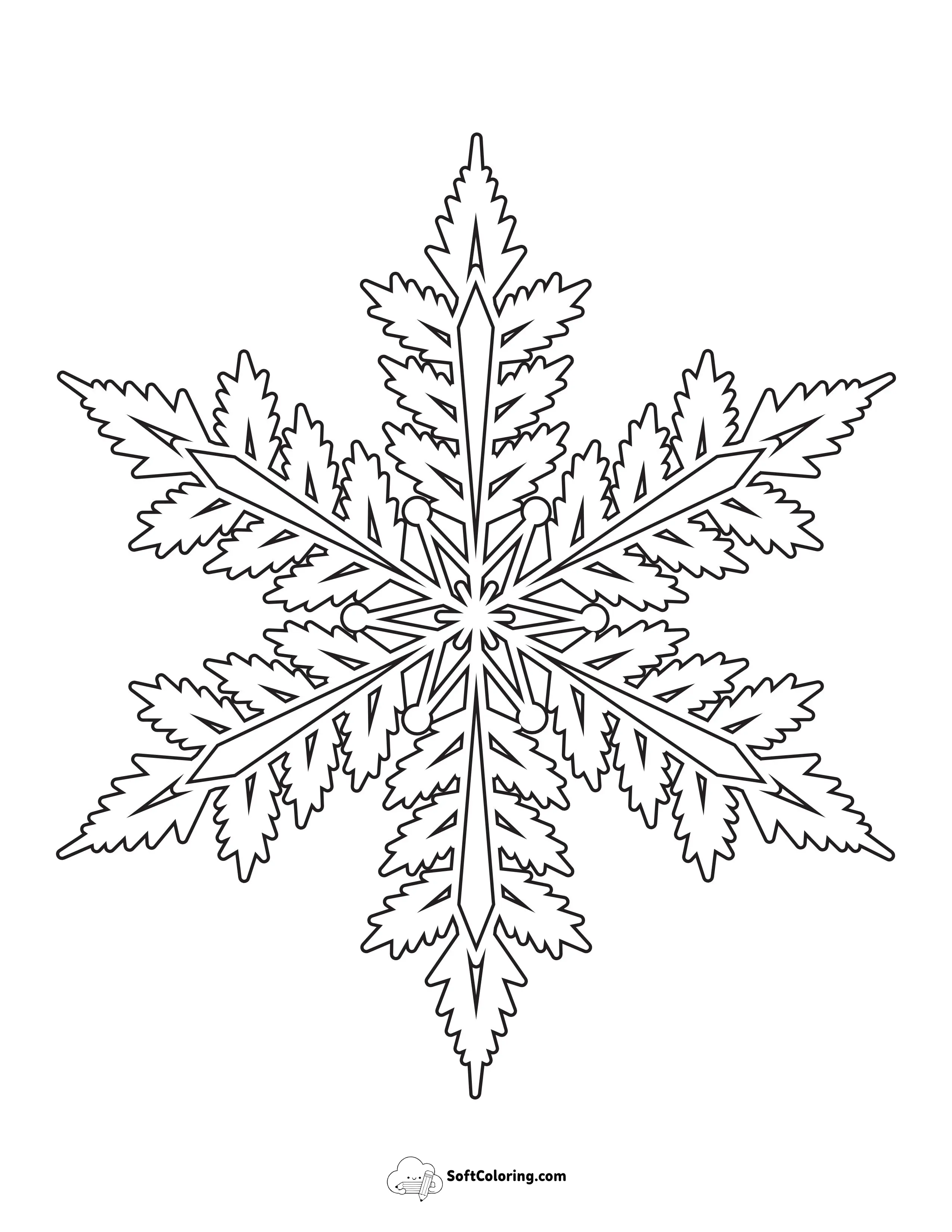 Large Frozen-Style Snowflake Template
