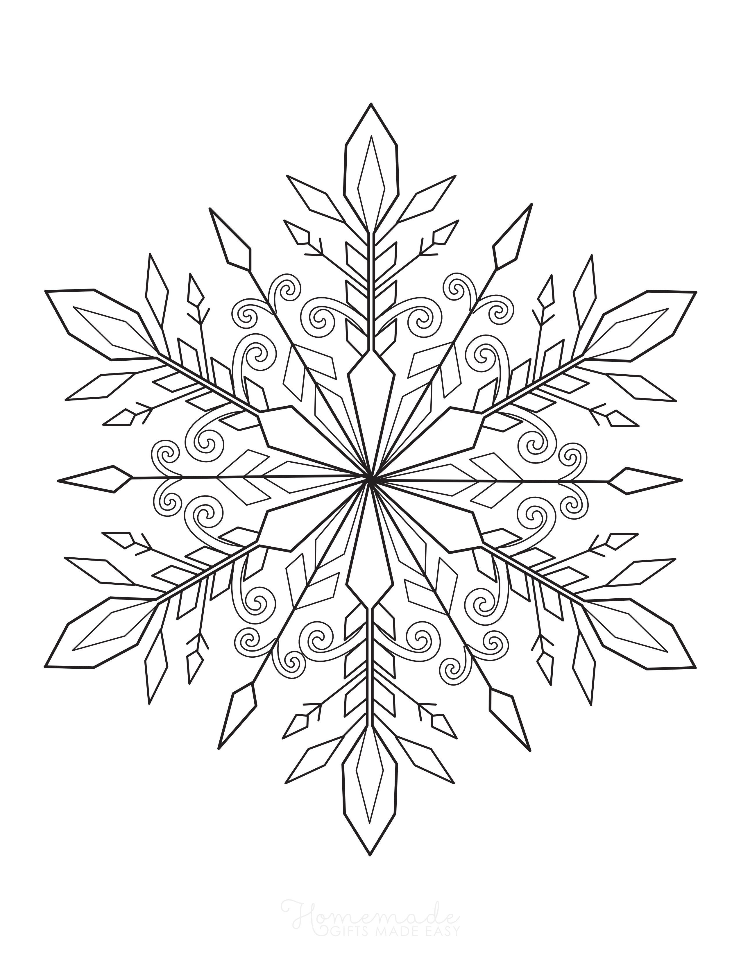 Swirly Snowflake Coloring Page