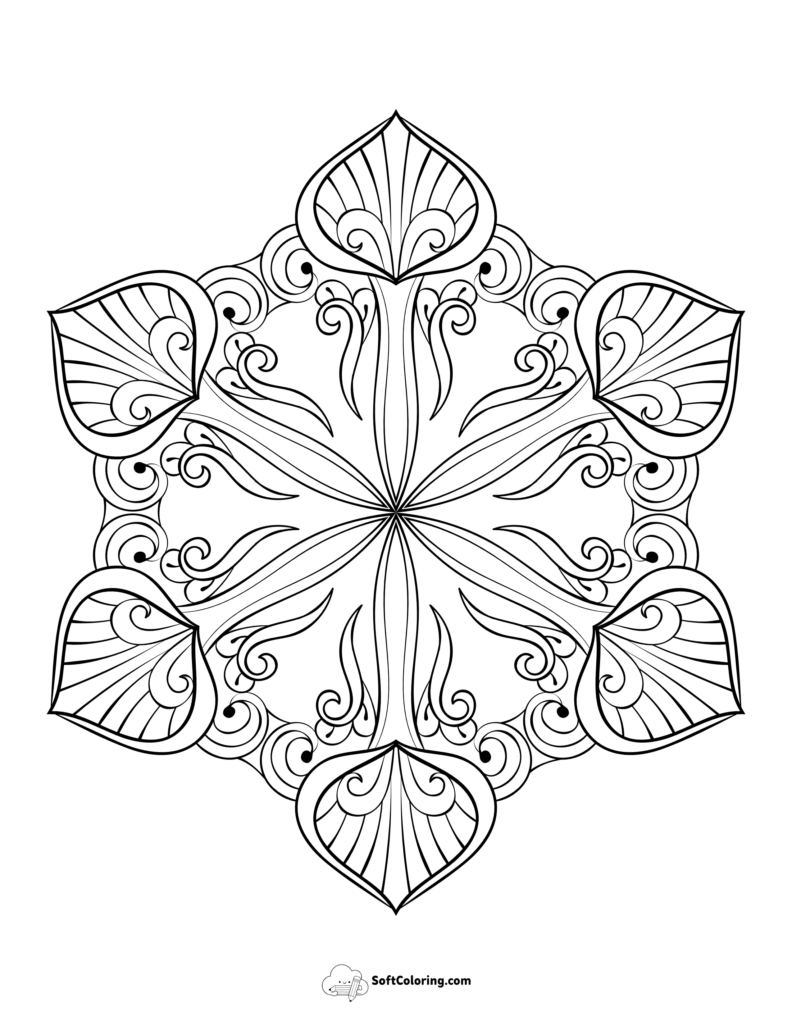 Beautiful Snowflake Picture To Color