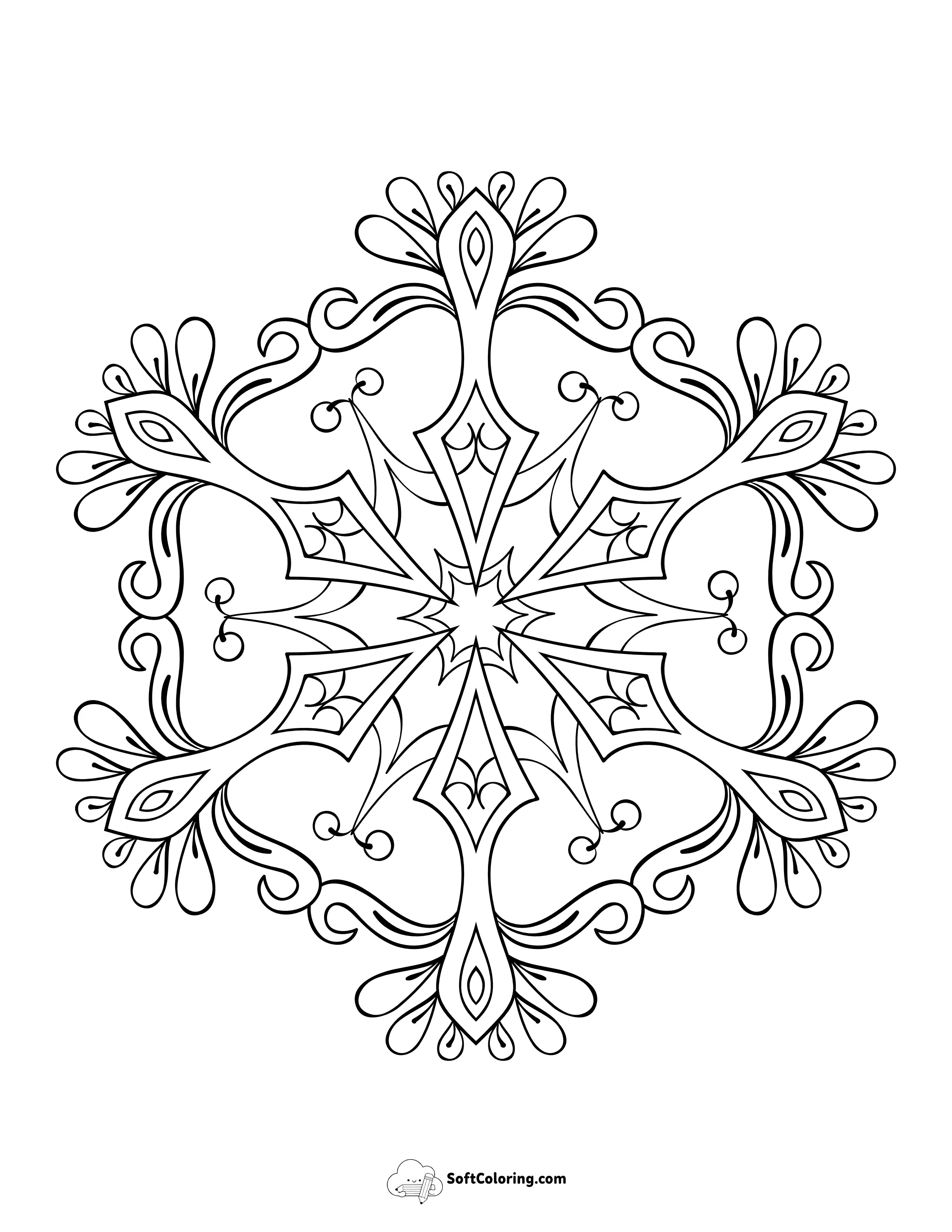 Pretty Snowflake Coloring Page