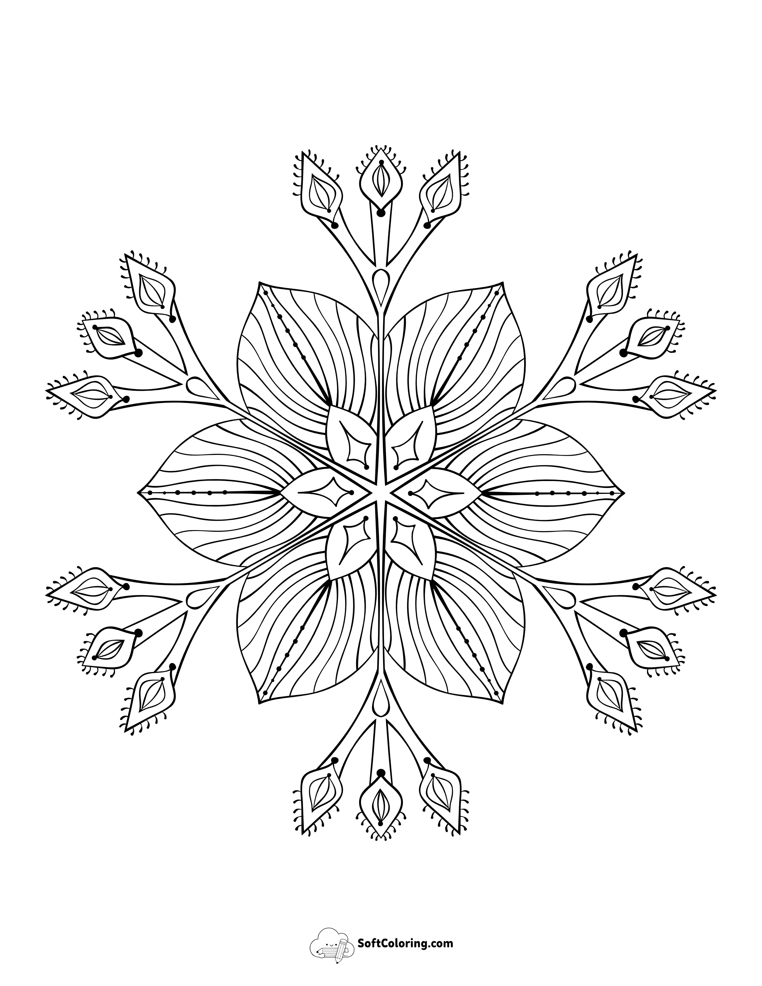 Patterned Snowflake Outline
