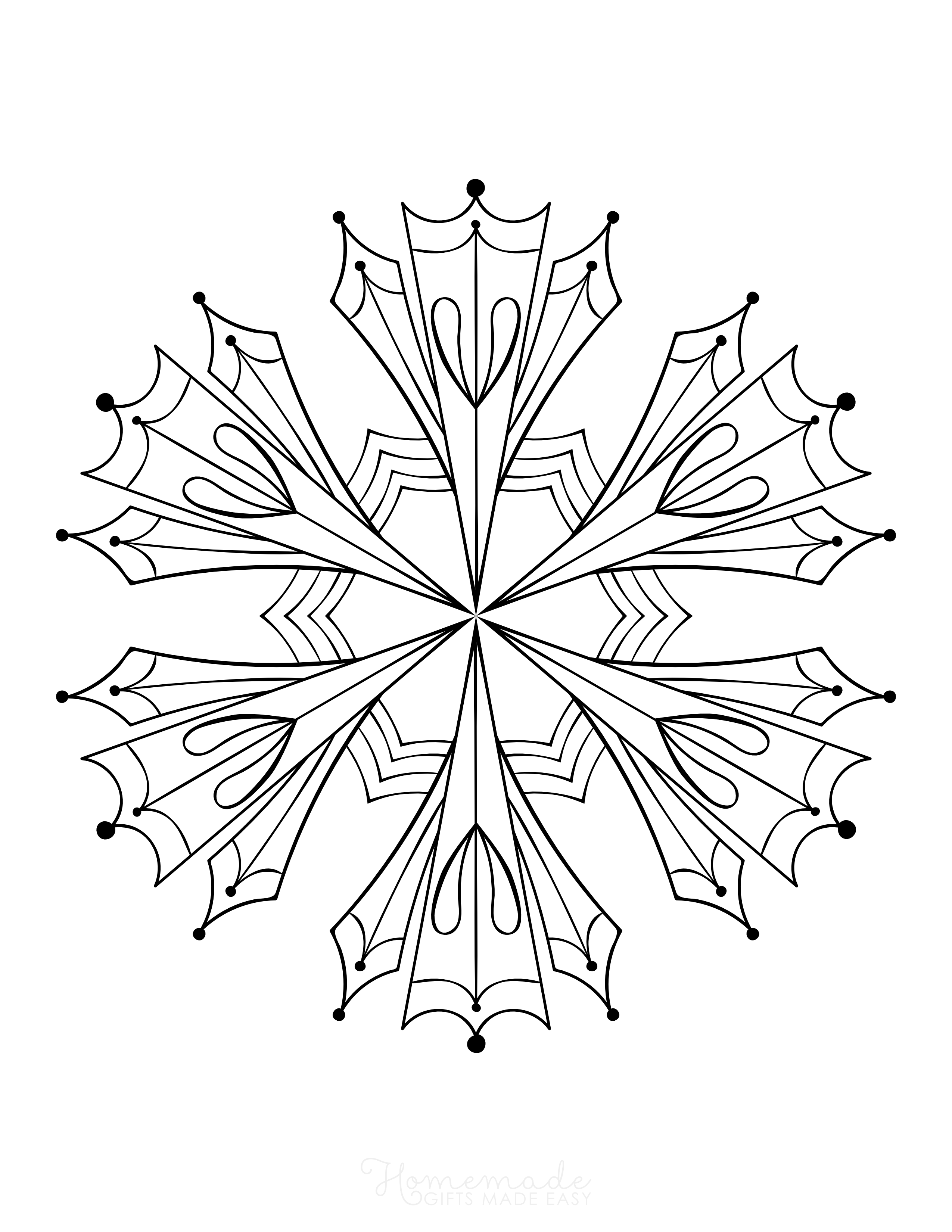 Delicate Snowflake Picture to Color