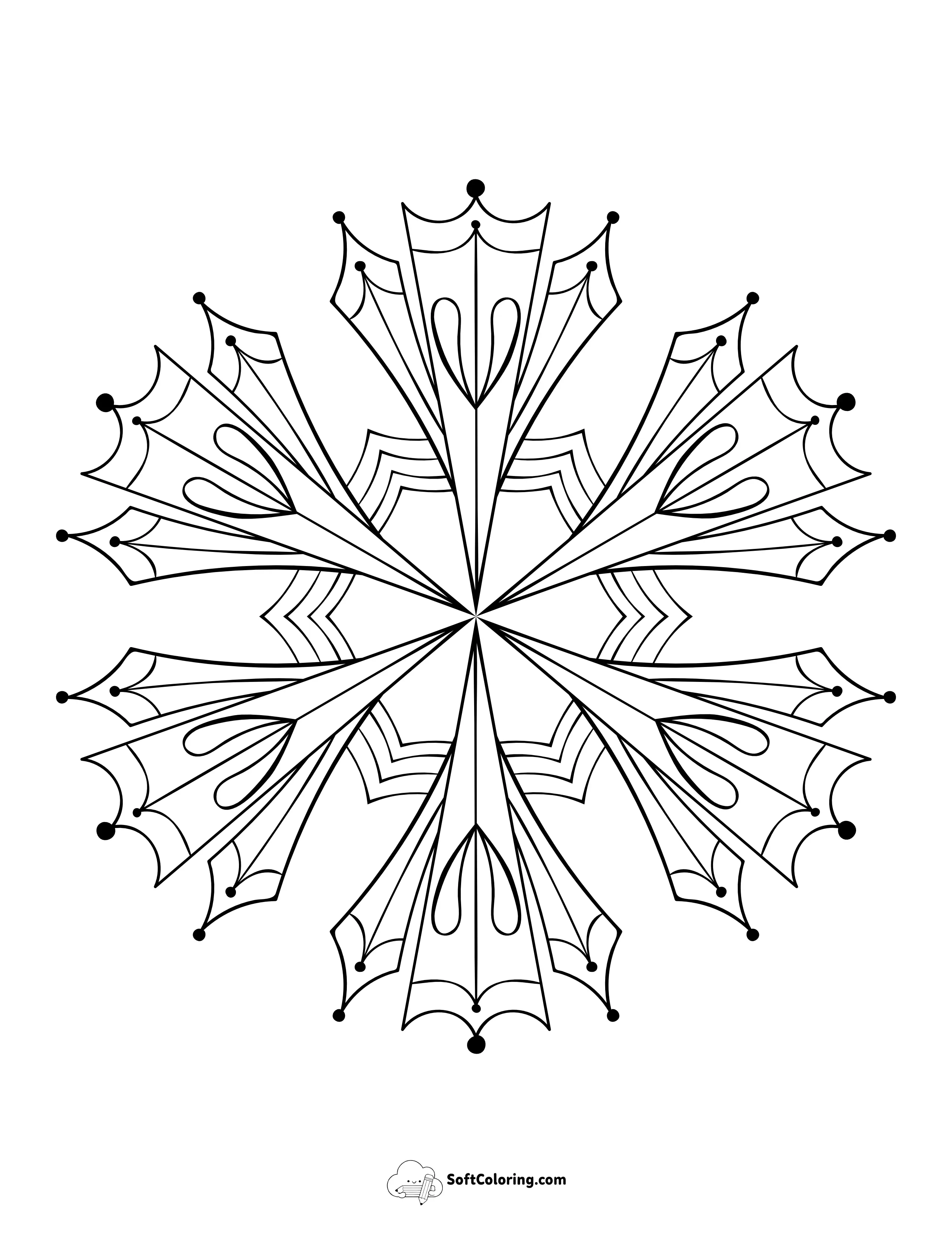Delicate Snowflake Picture To Color