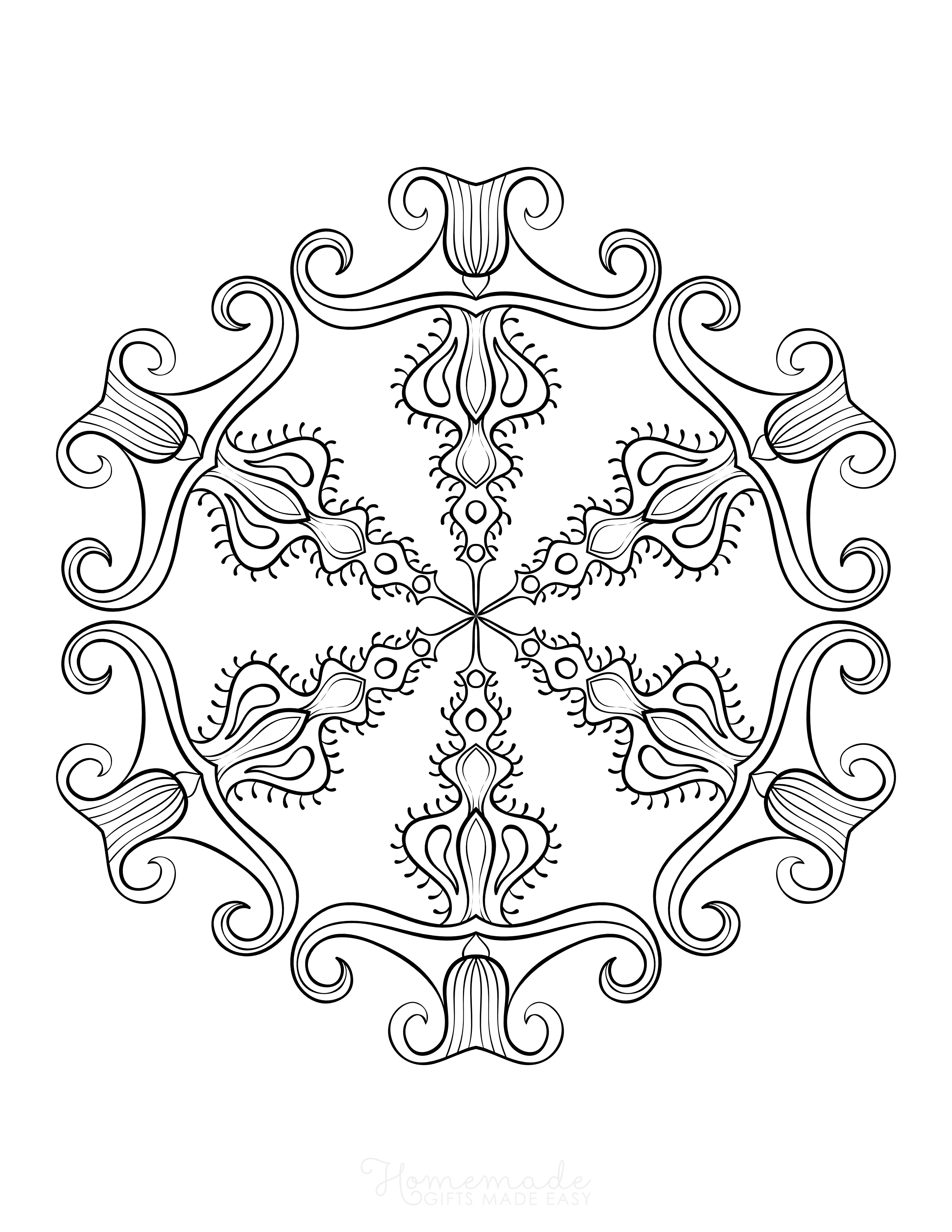 Patterned Snowflake to Color