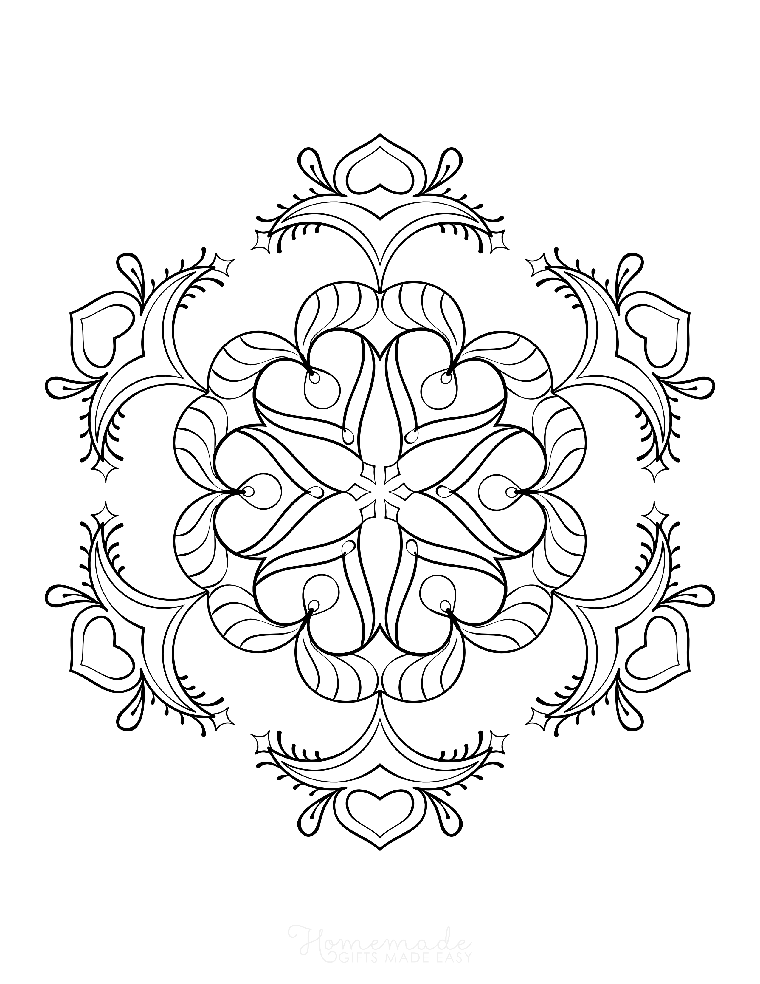 Patterned Snowflake Coloring Sheet