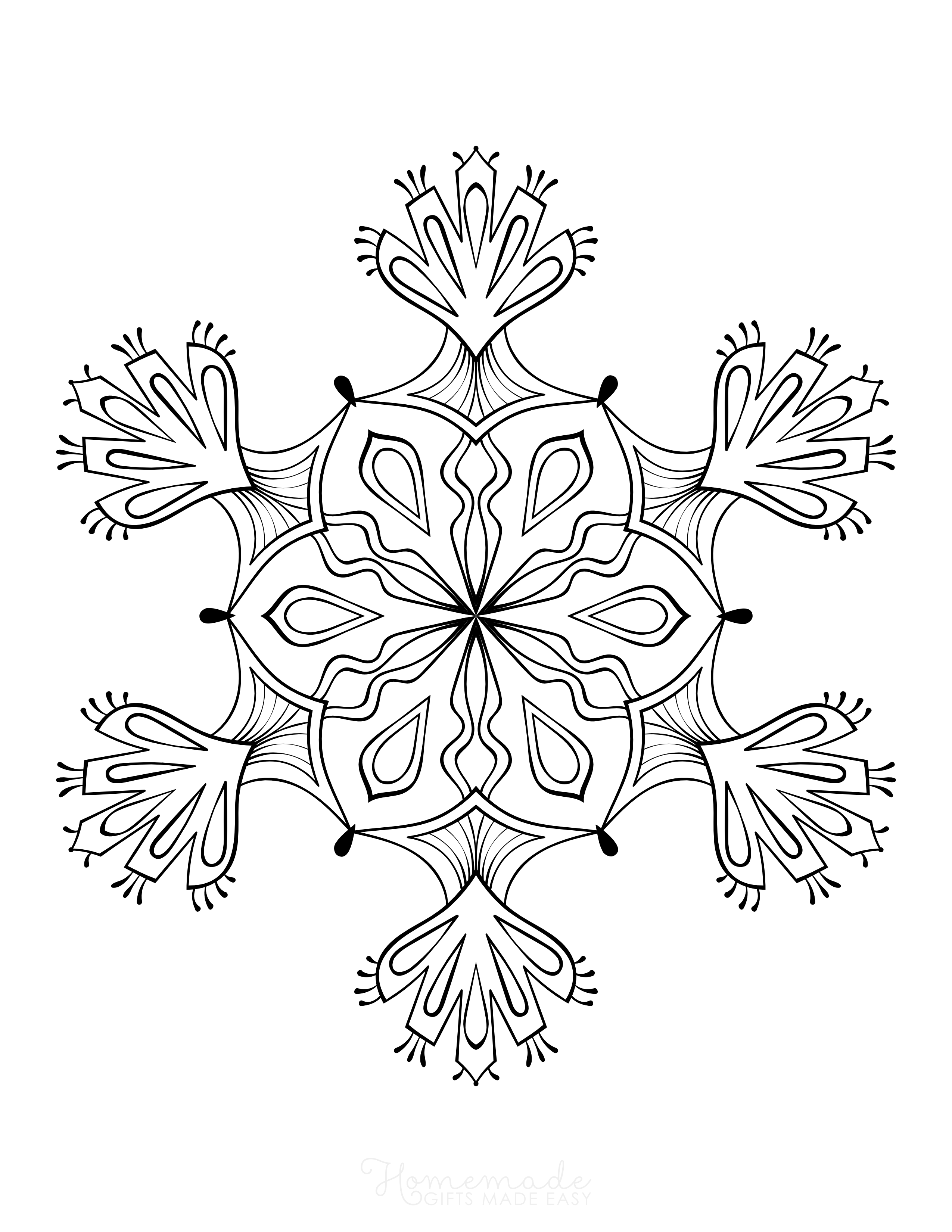 Detailed Snowflake Coloring Page