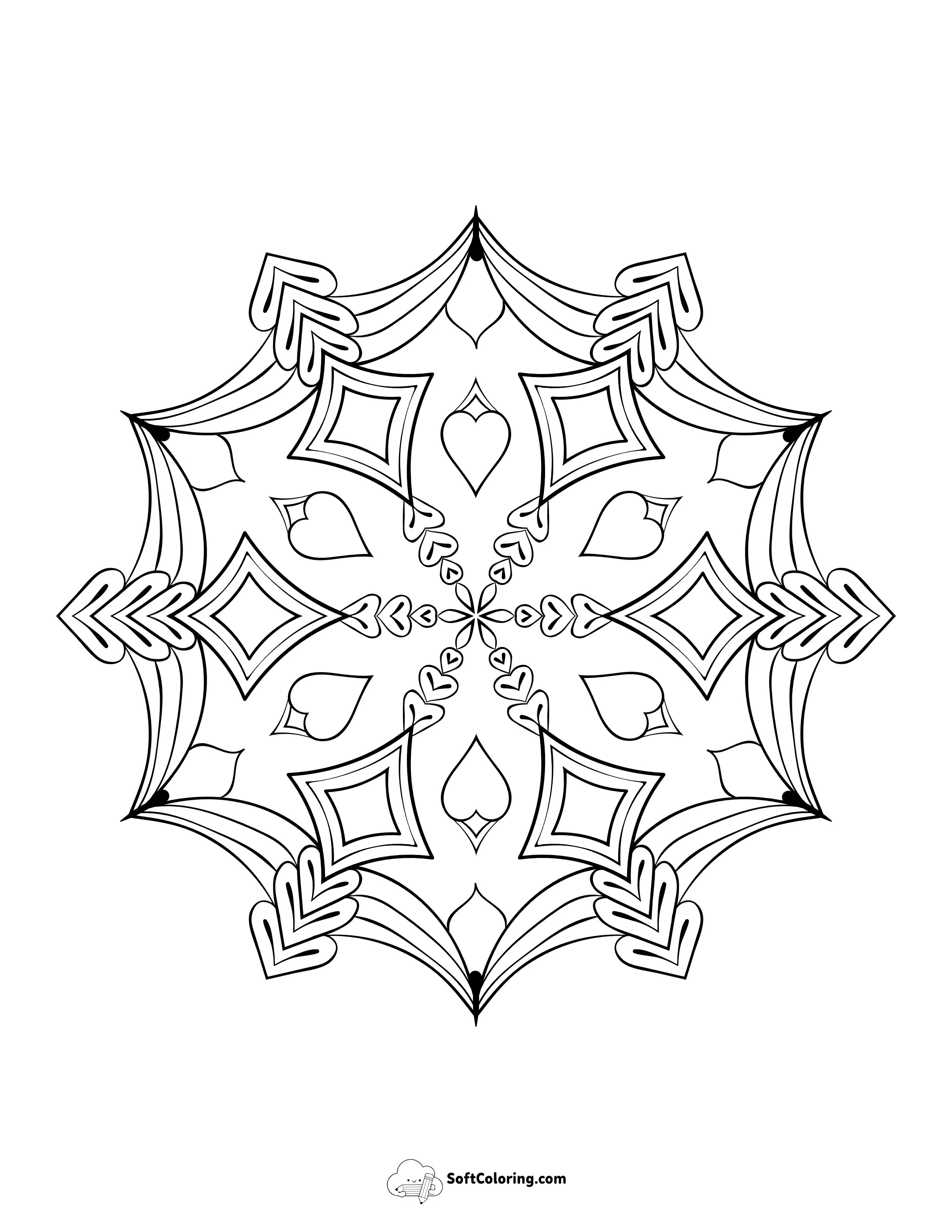 Intricate Snowflake Outline