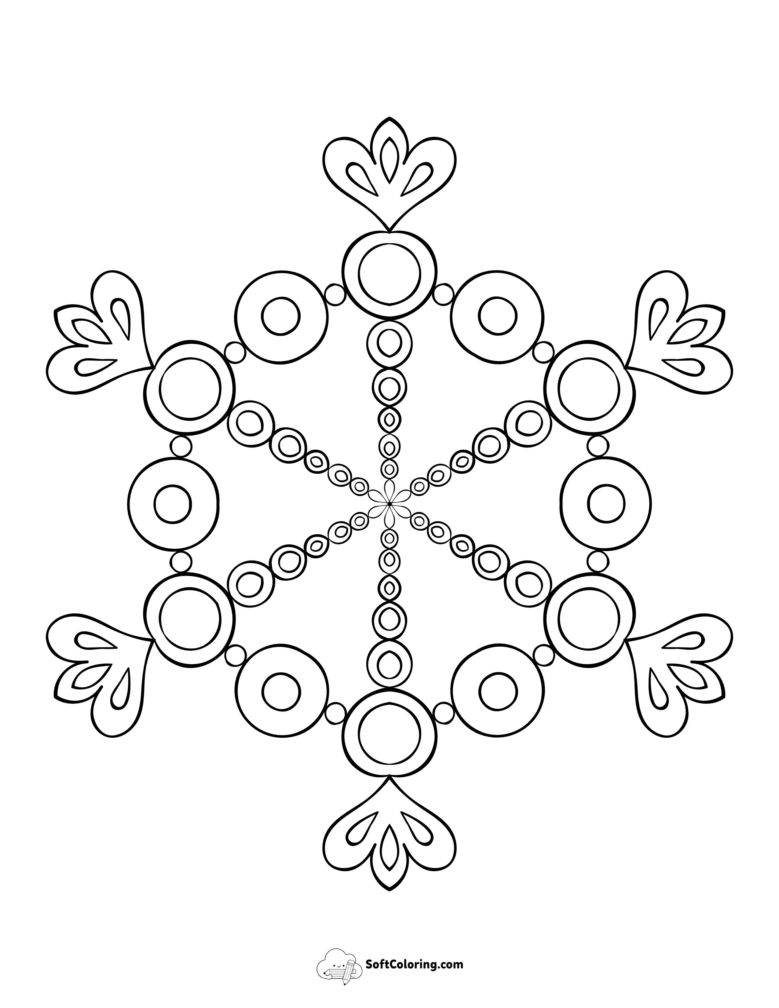 Pretty Snowflake Outline To Color