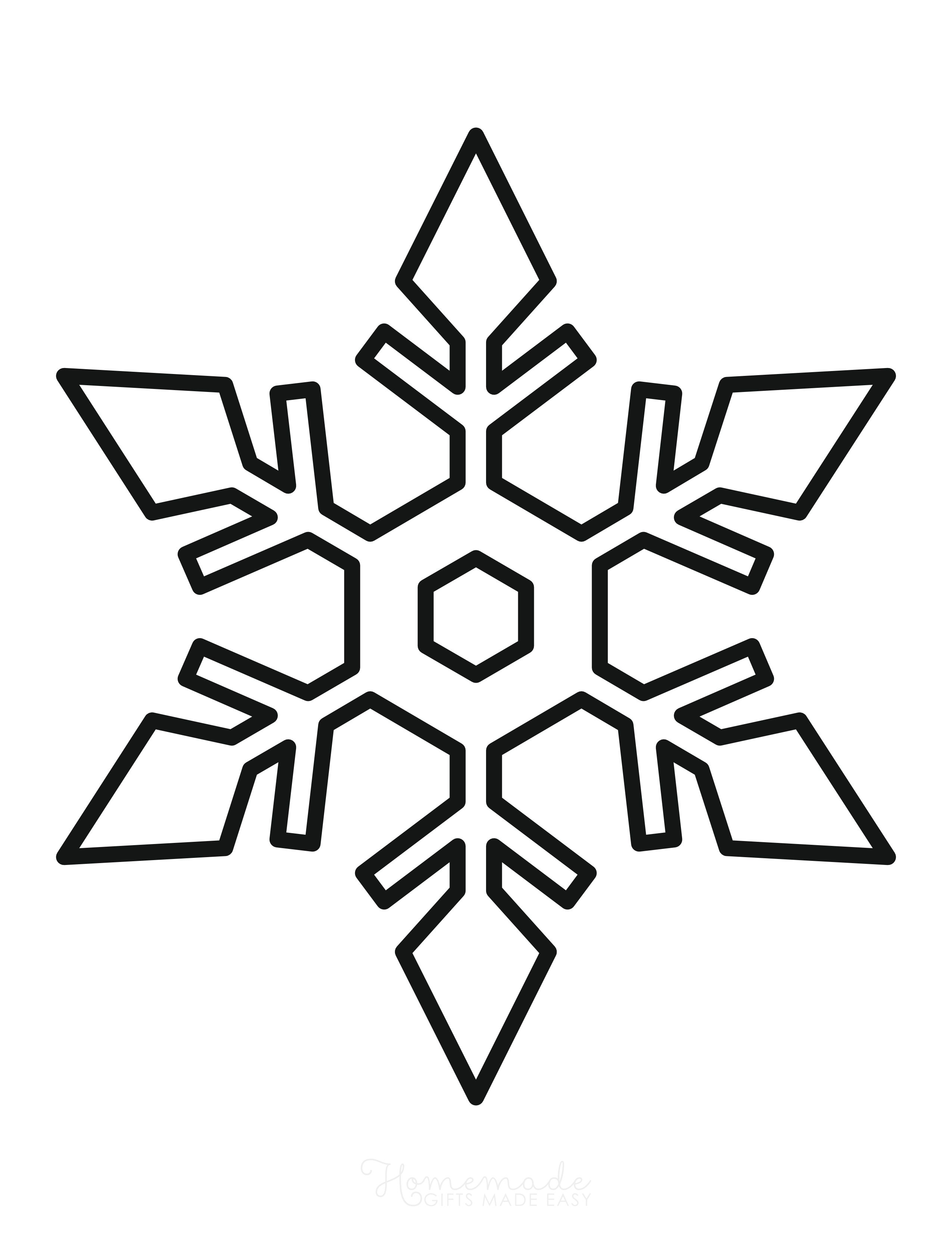 Large Printable Snowflake Outline