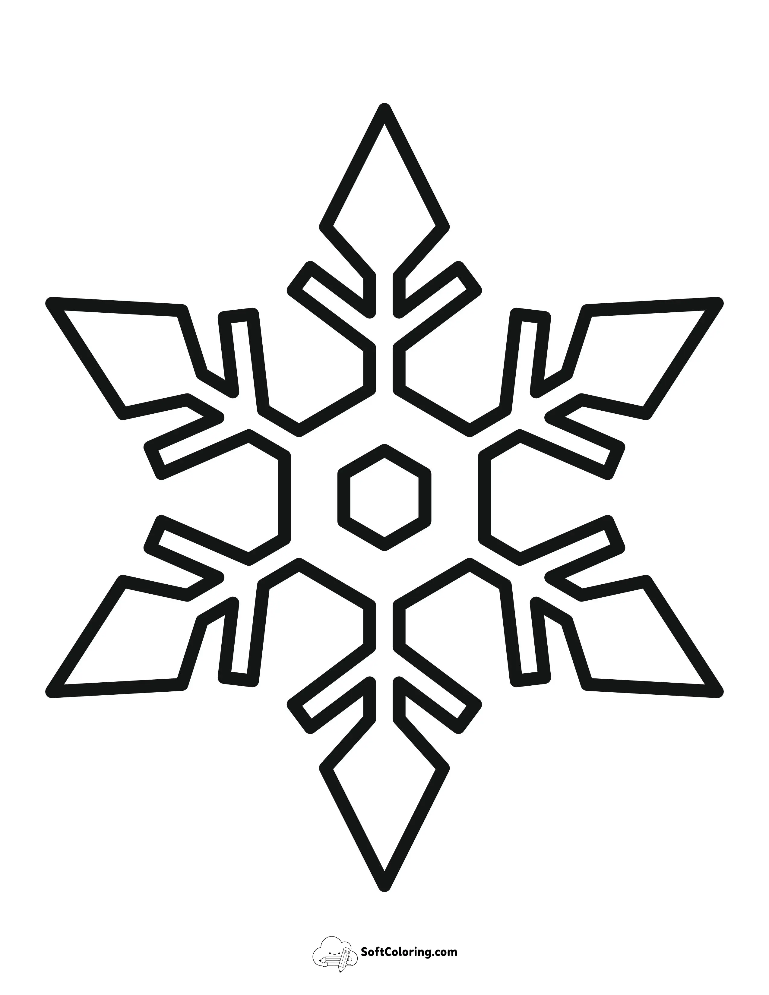 Large Printable Snowflake Outline