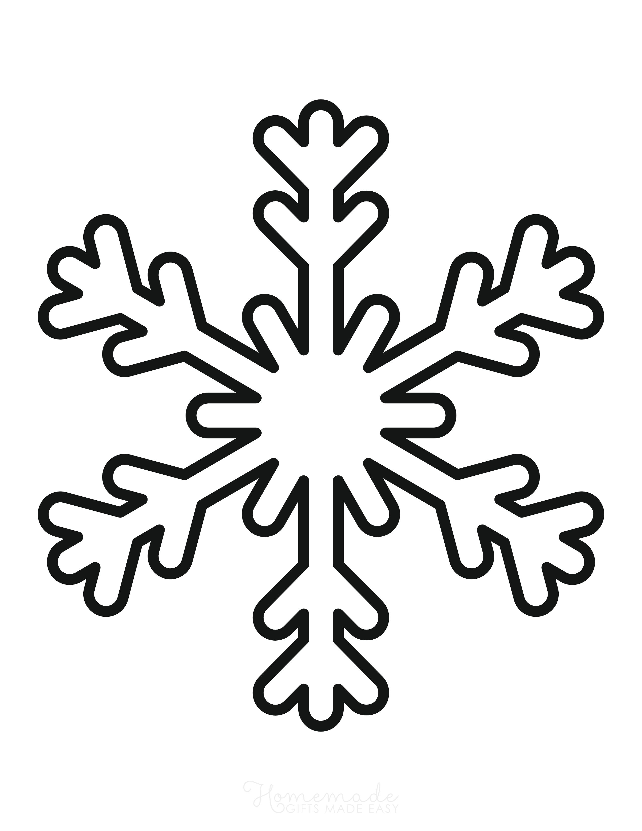 Simple Geometric Snowflake Outline