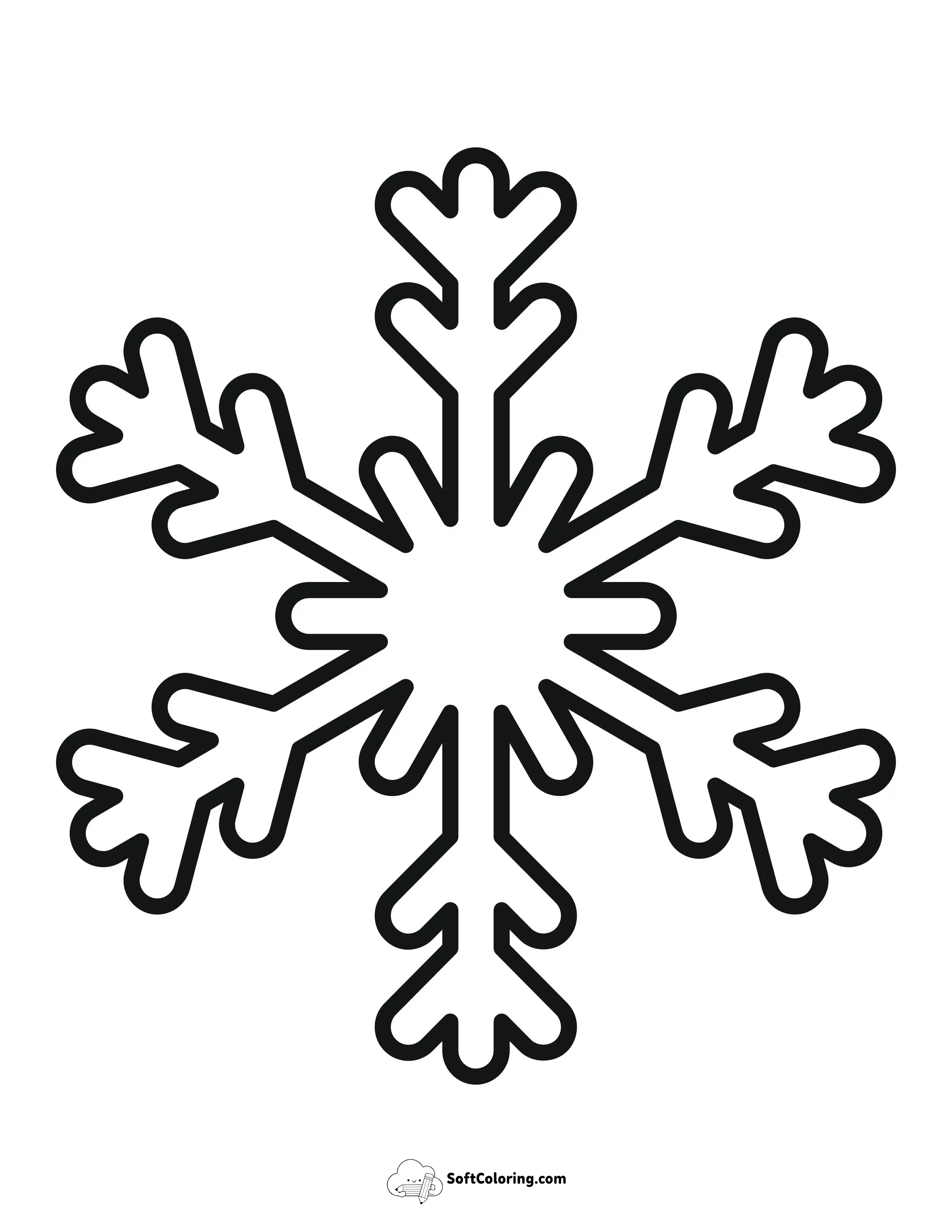Simple Geometric Snowflake Outline