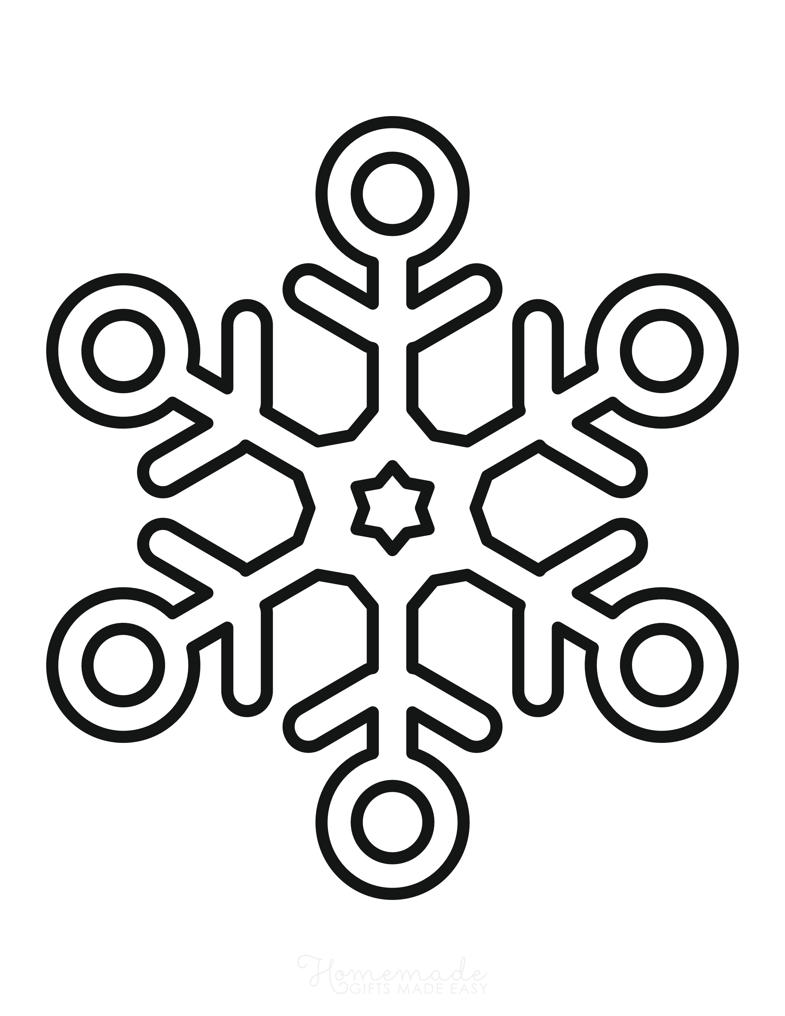 Simple Snowflake with Star to Color