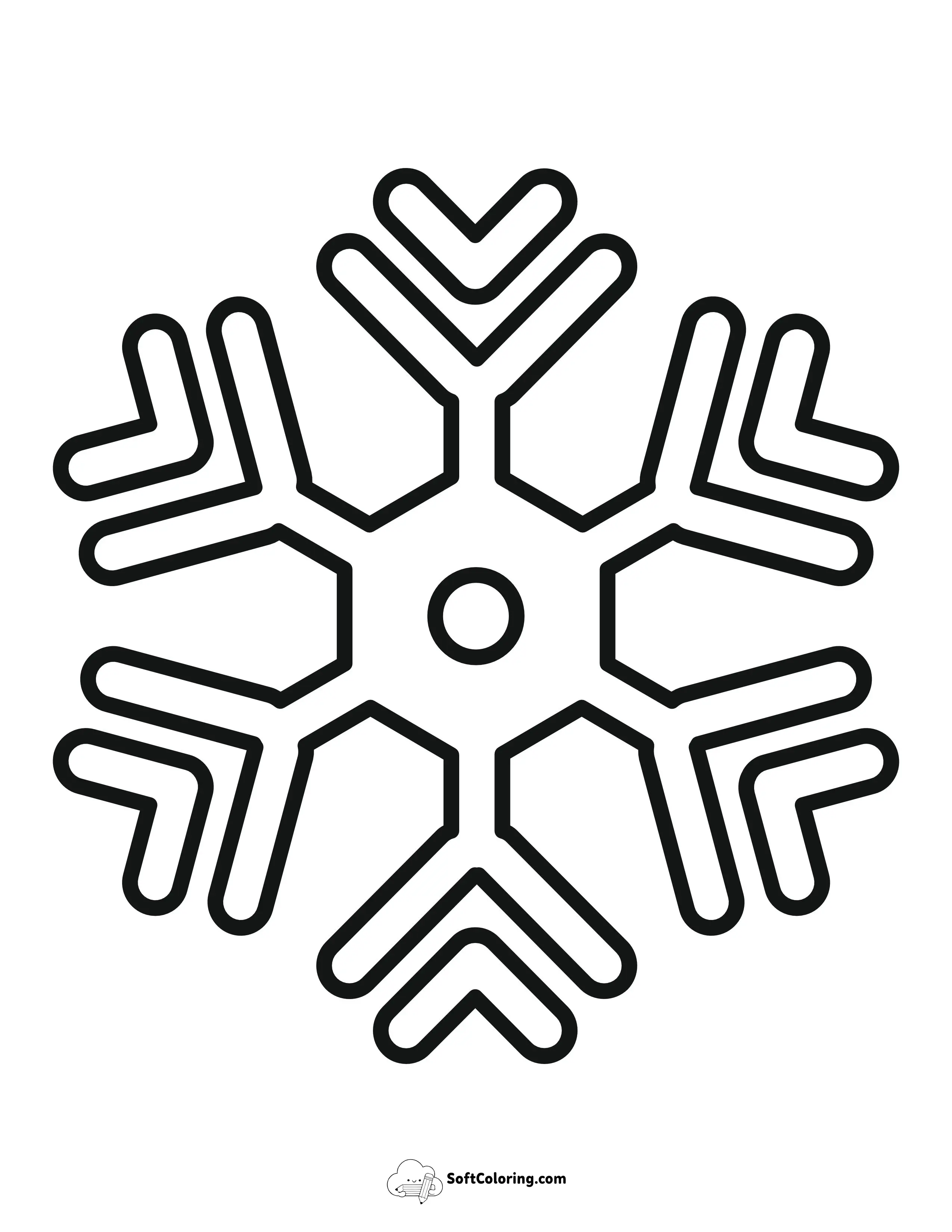 Single Snowflake Coloring Page