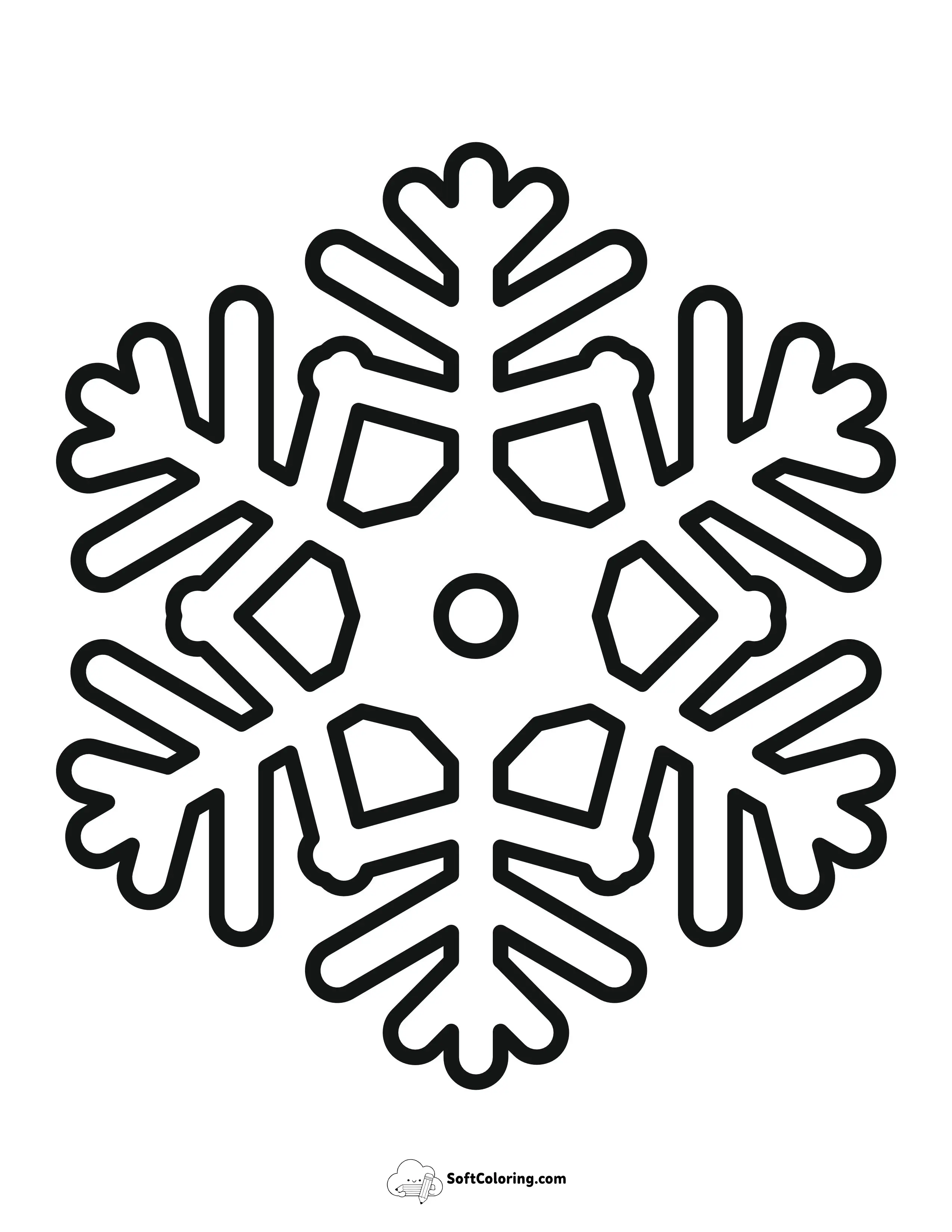 Classic Snowflake Template To Color