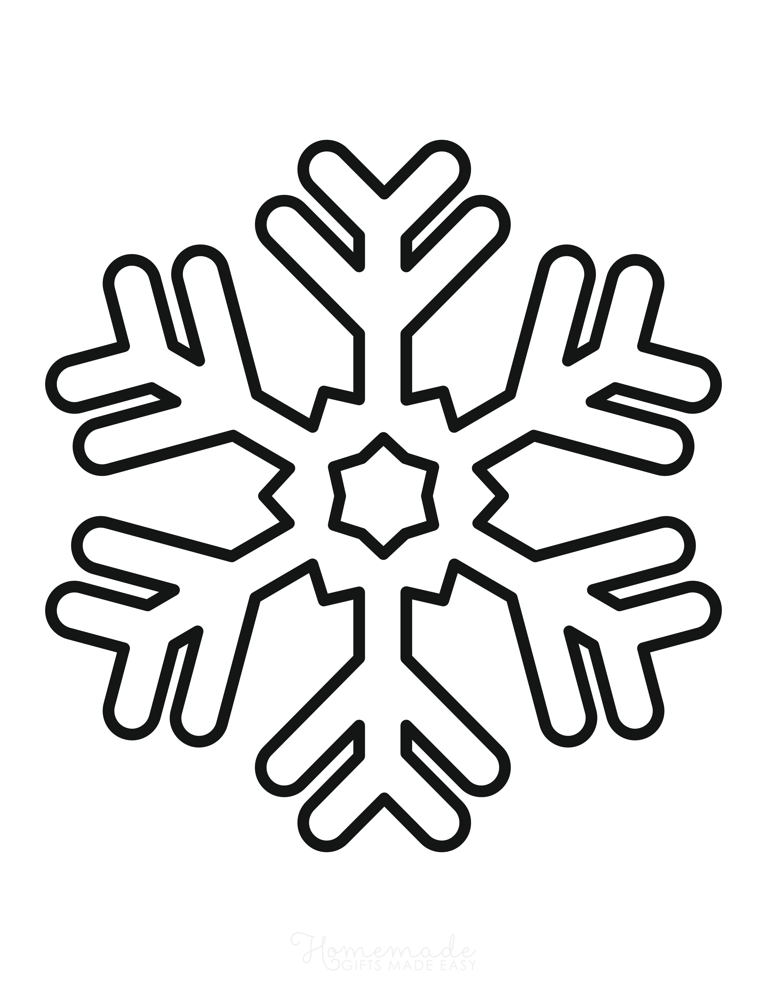 Printable Snowflake Outline to Color