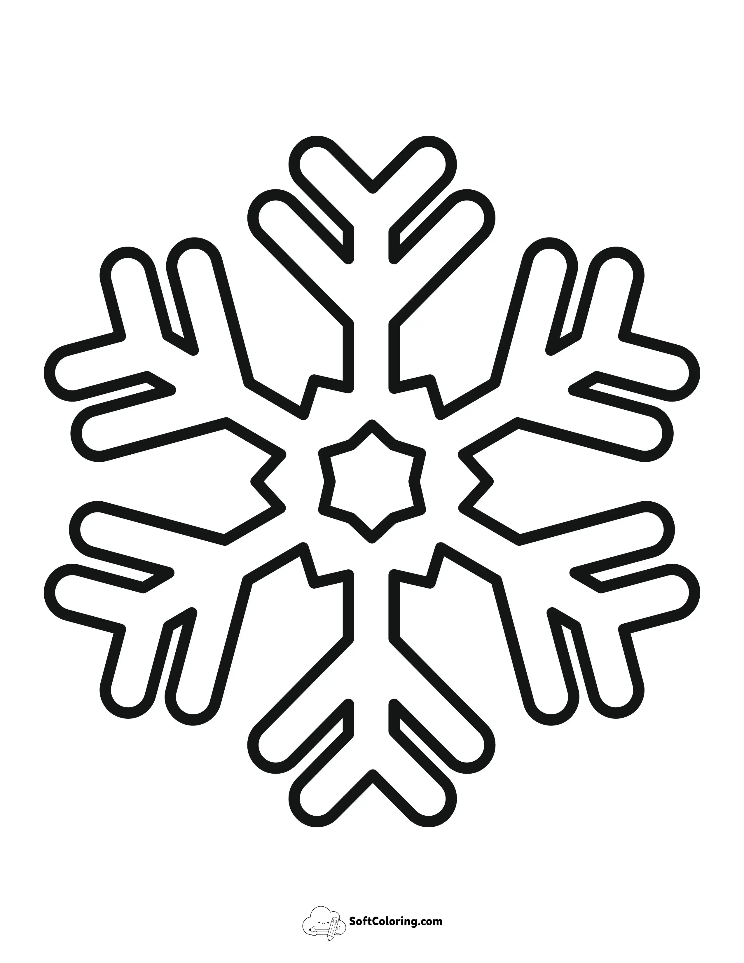 Printable Snowflake Outline To Color