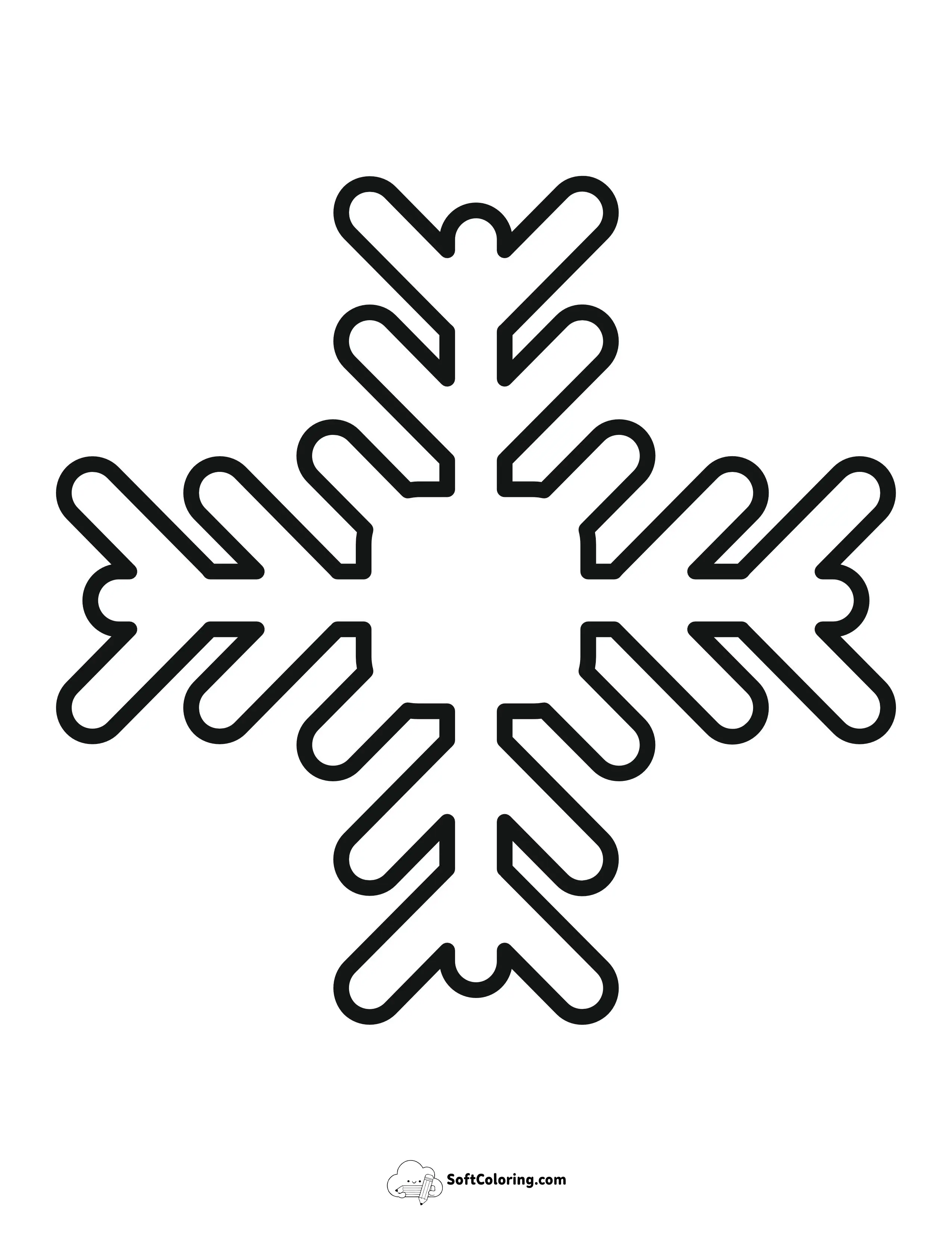 Easy Snowflake Picture To Color