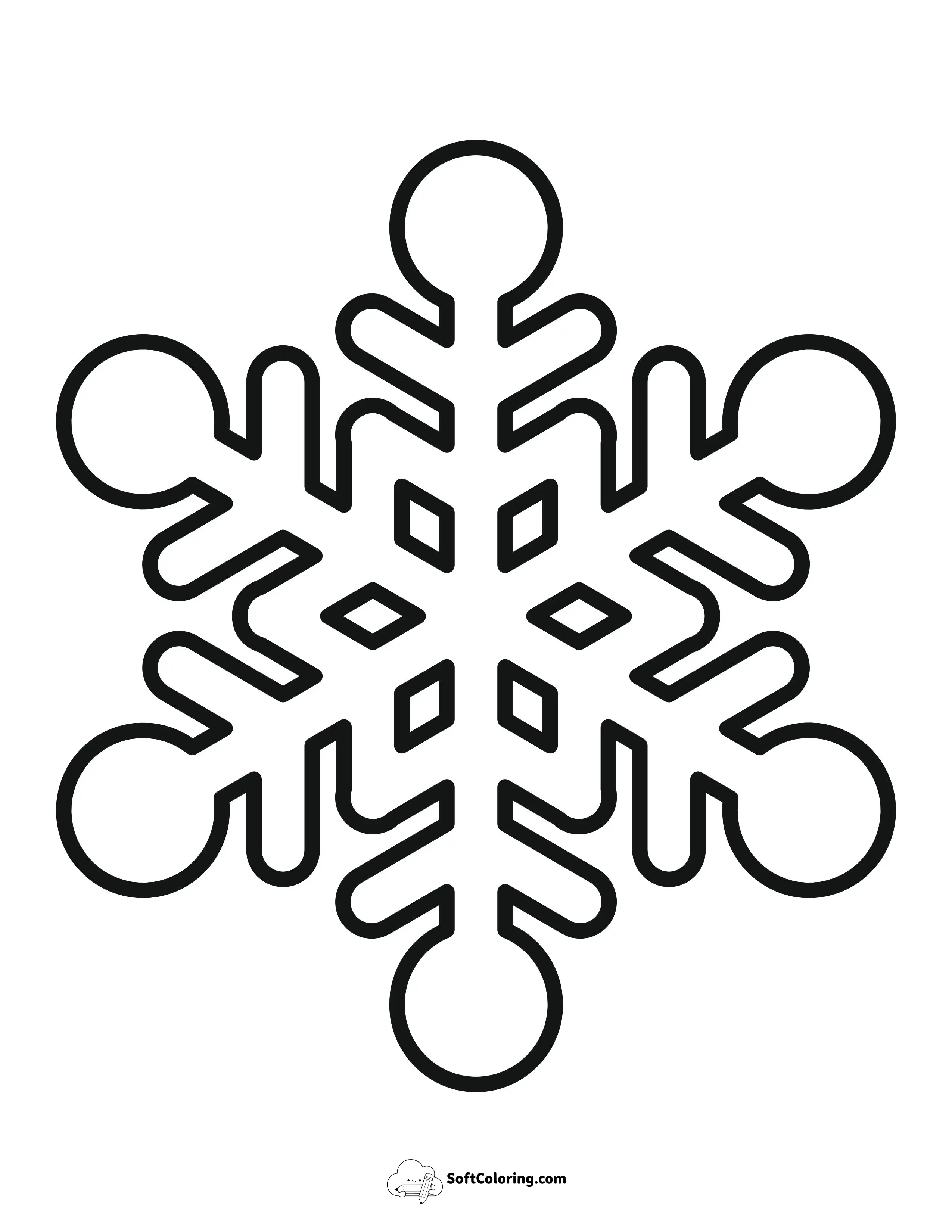 Large Snowflake Coloring Sheet