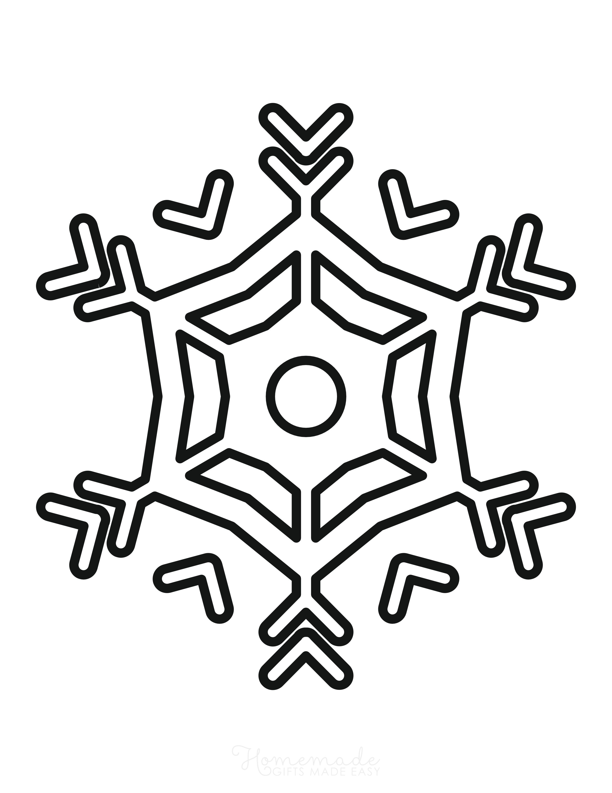 Simple Snowflake Outline to Color