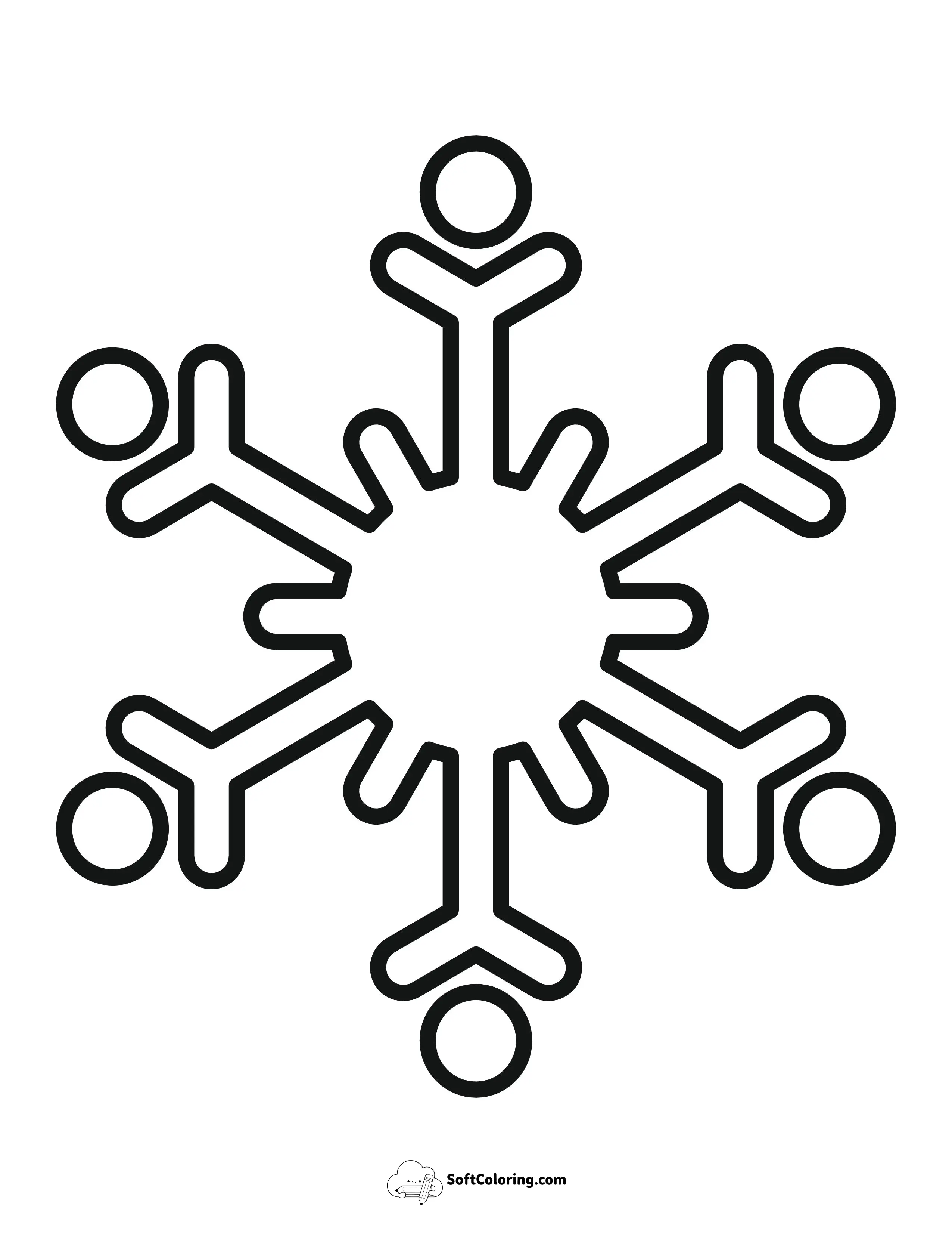 Simple Large Snowflake Printable