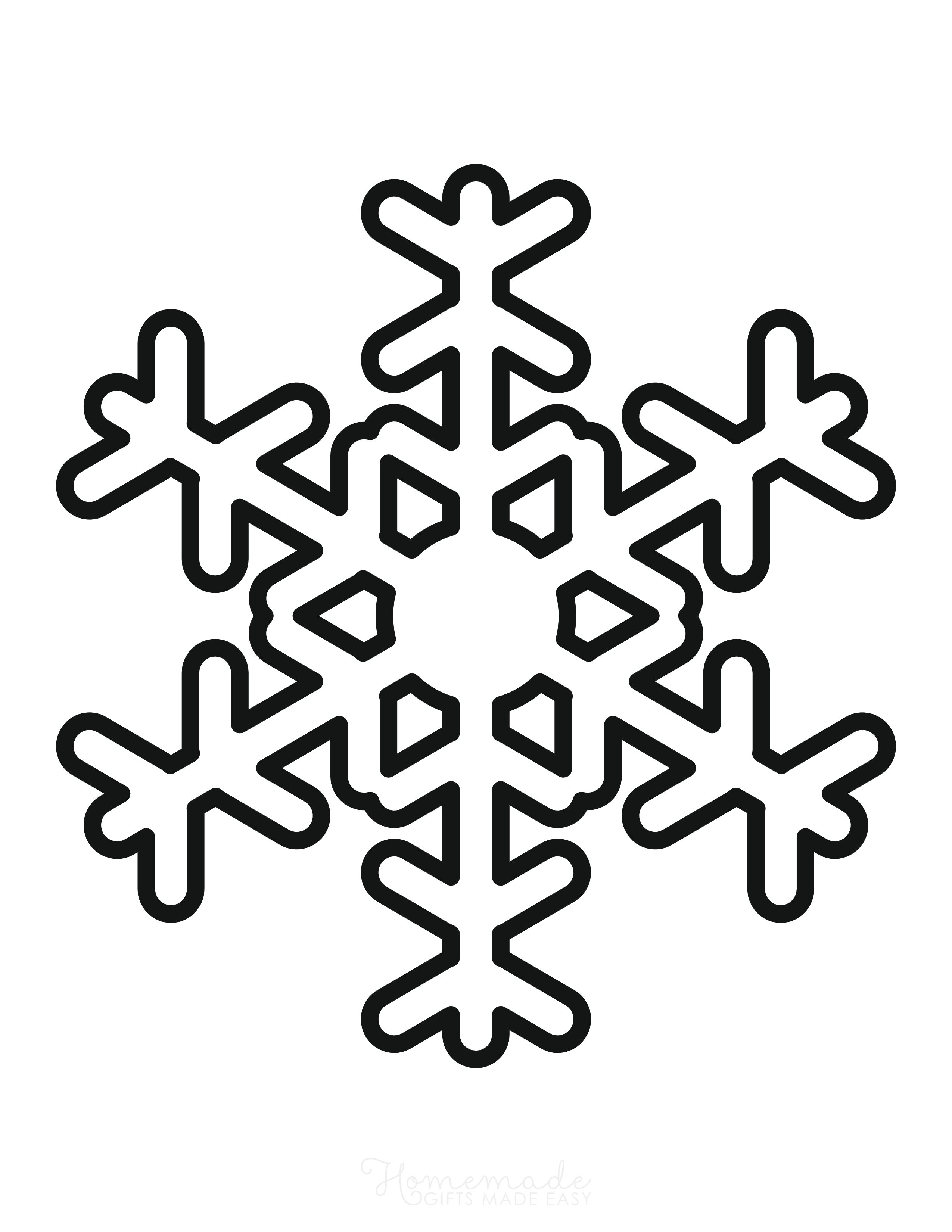 Large Snowflake Template to Color
