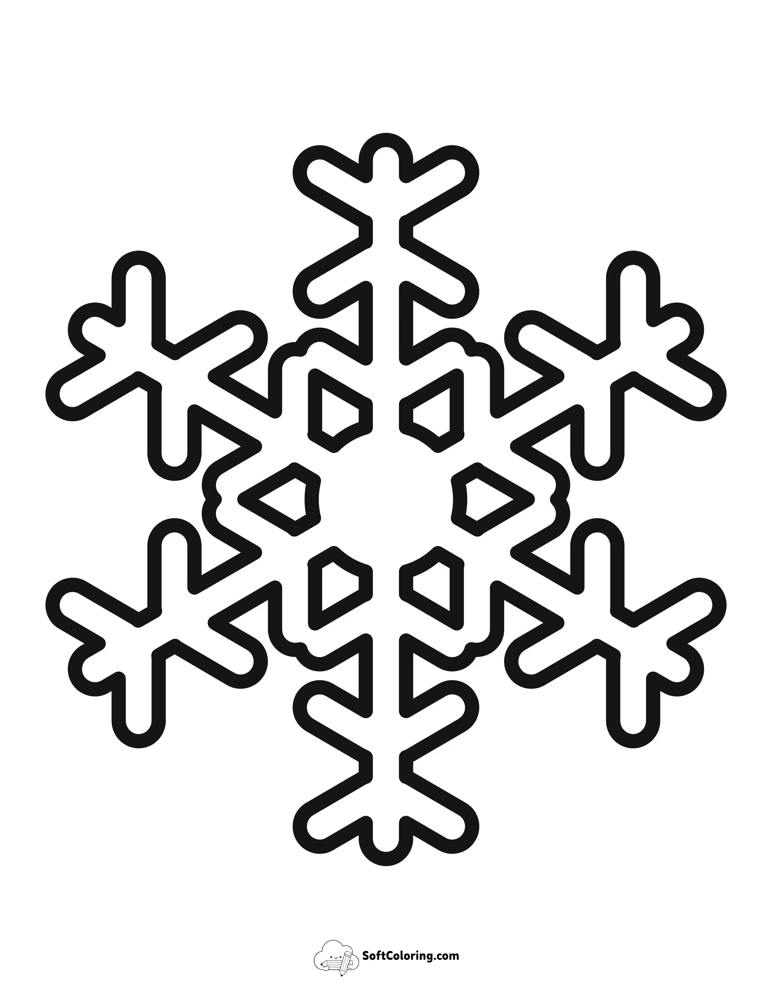 Large Snowflake Template To Color