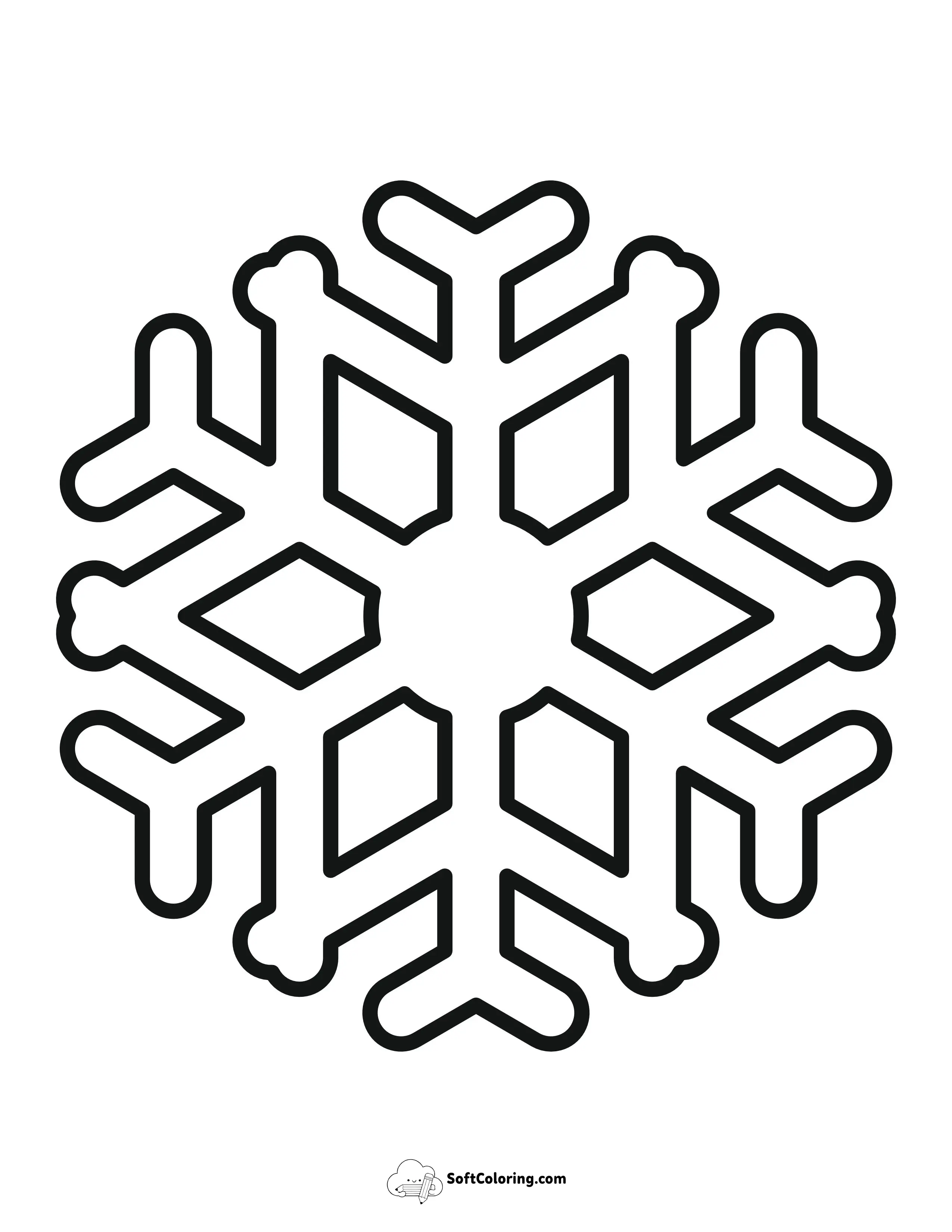 Simple Printable Snowflake Template