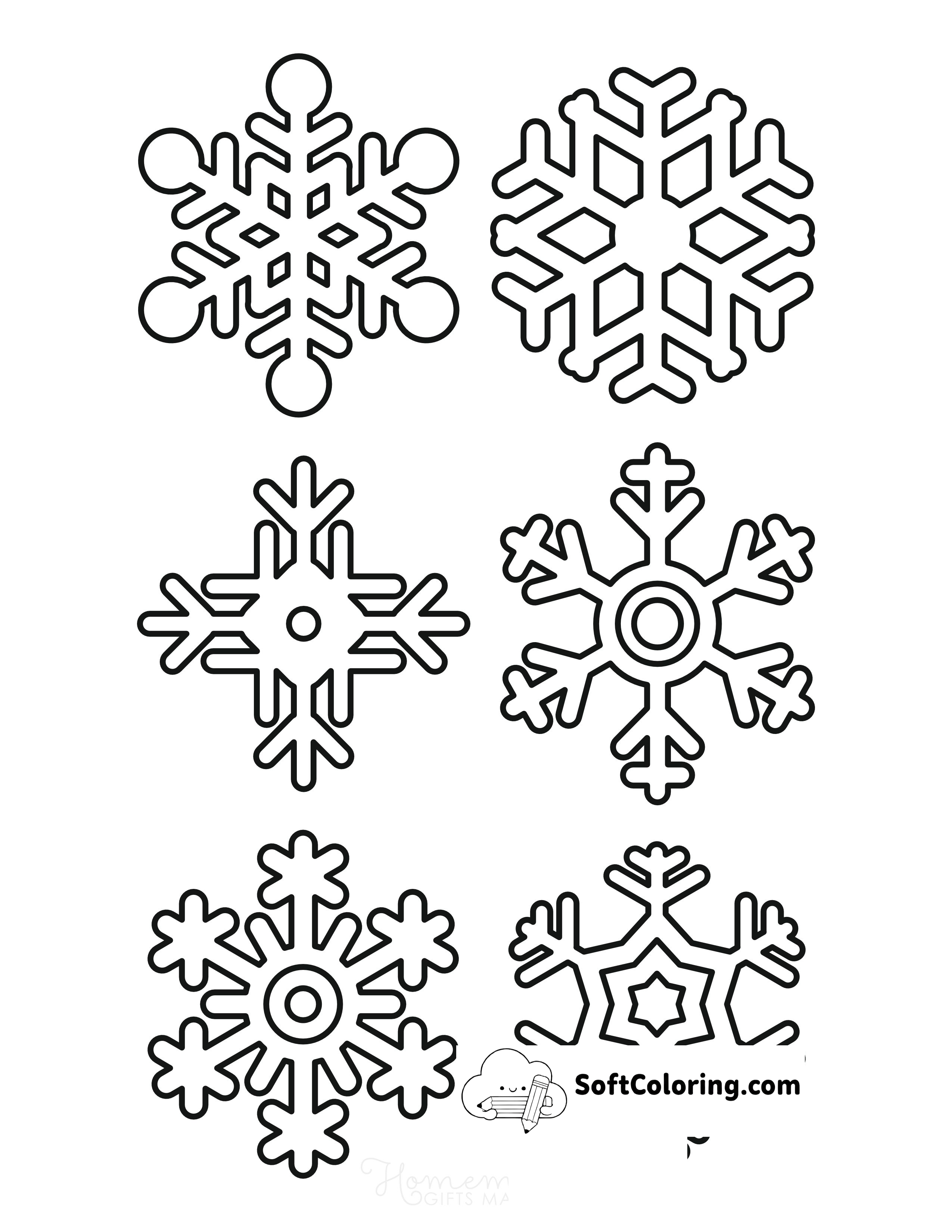 6 Small Snowflake Templates to Print