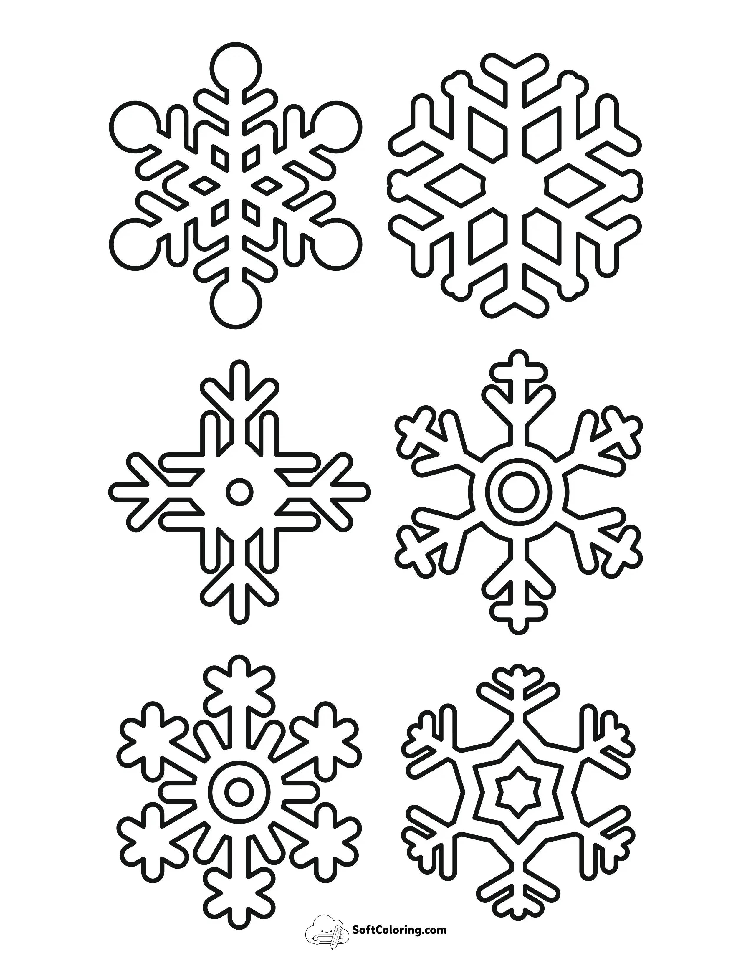 6 Small Snowflake Templates To Print