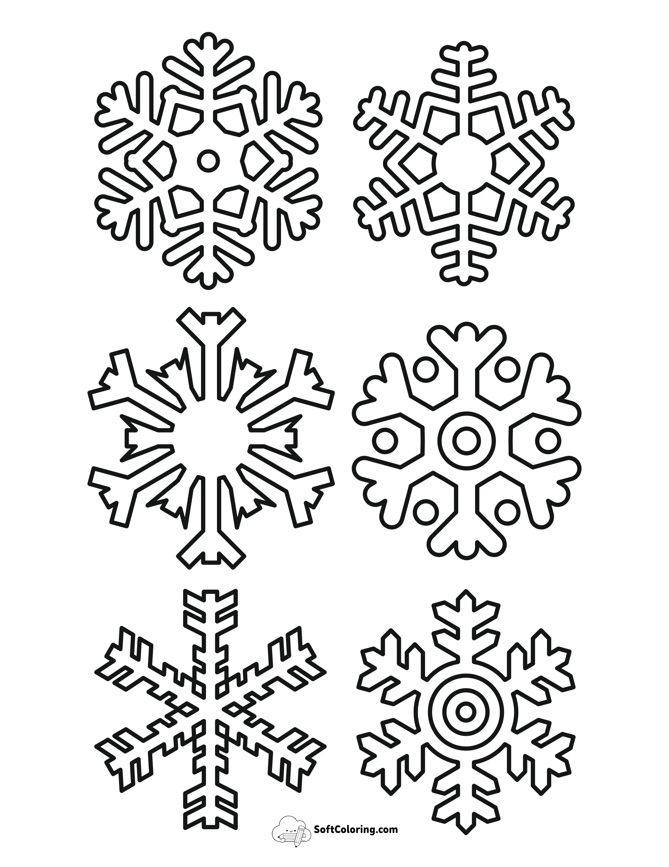 6 Printable Snowflake Templates