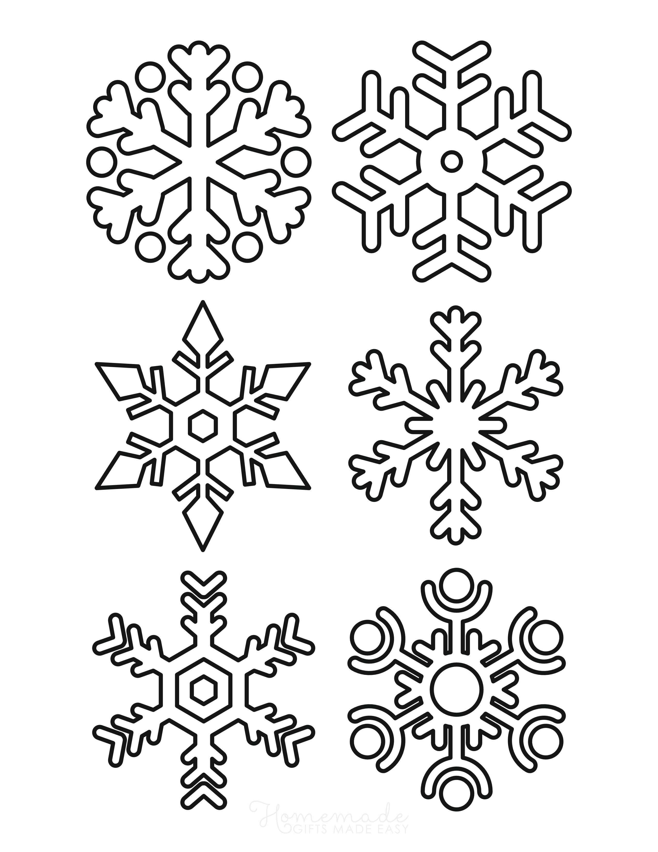 6 Small Snowflake Templates