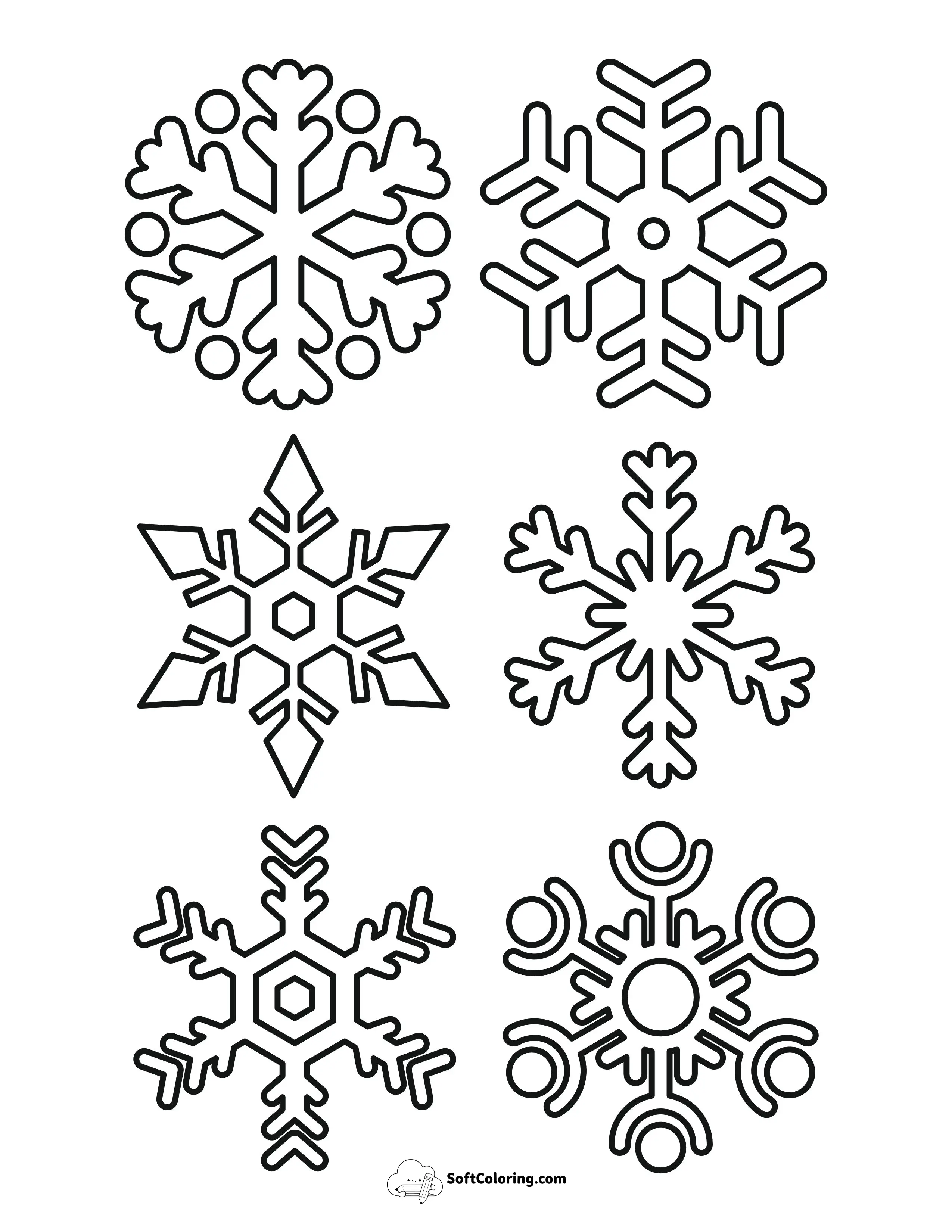 6 Small Snowflake Templates