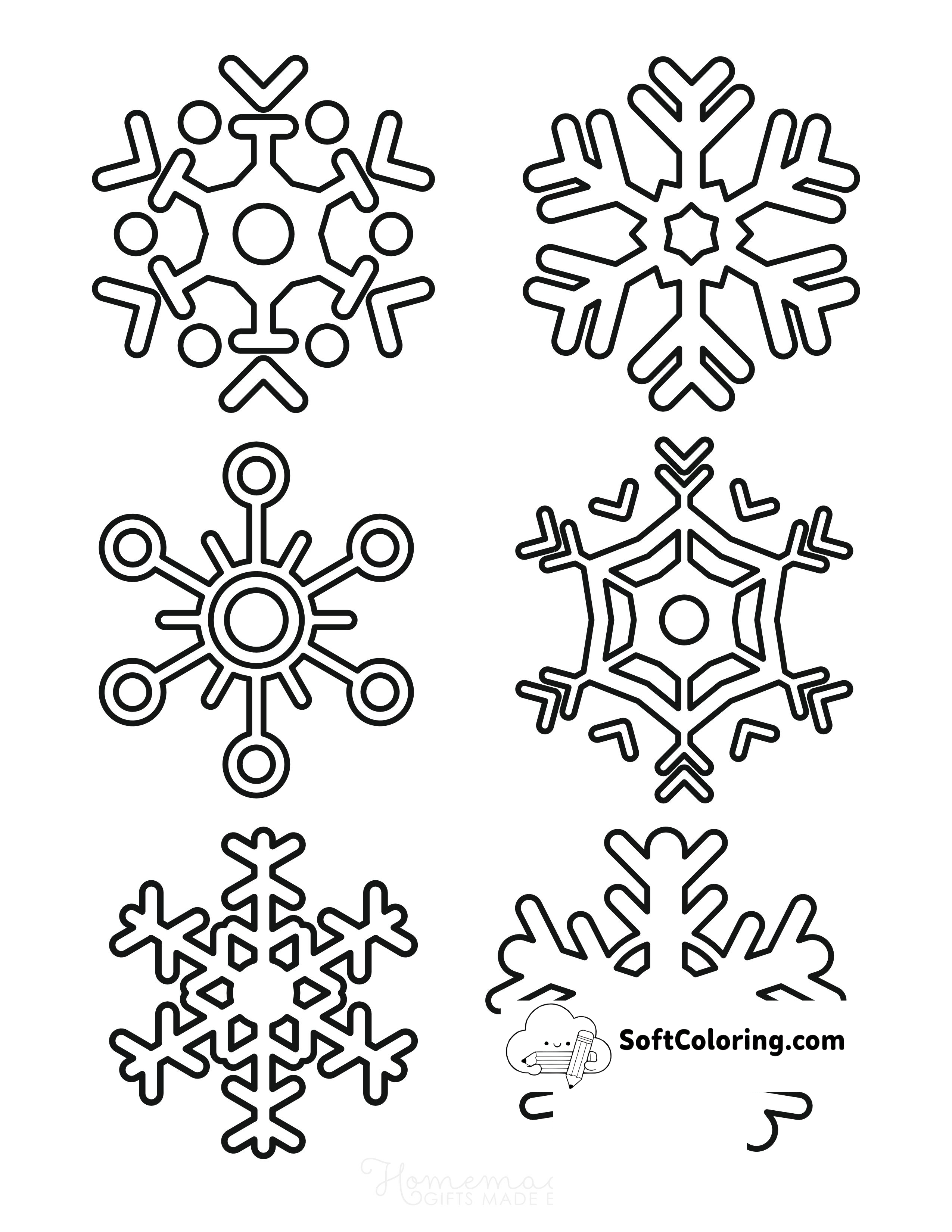 6 Small Snowflake Templates