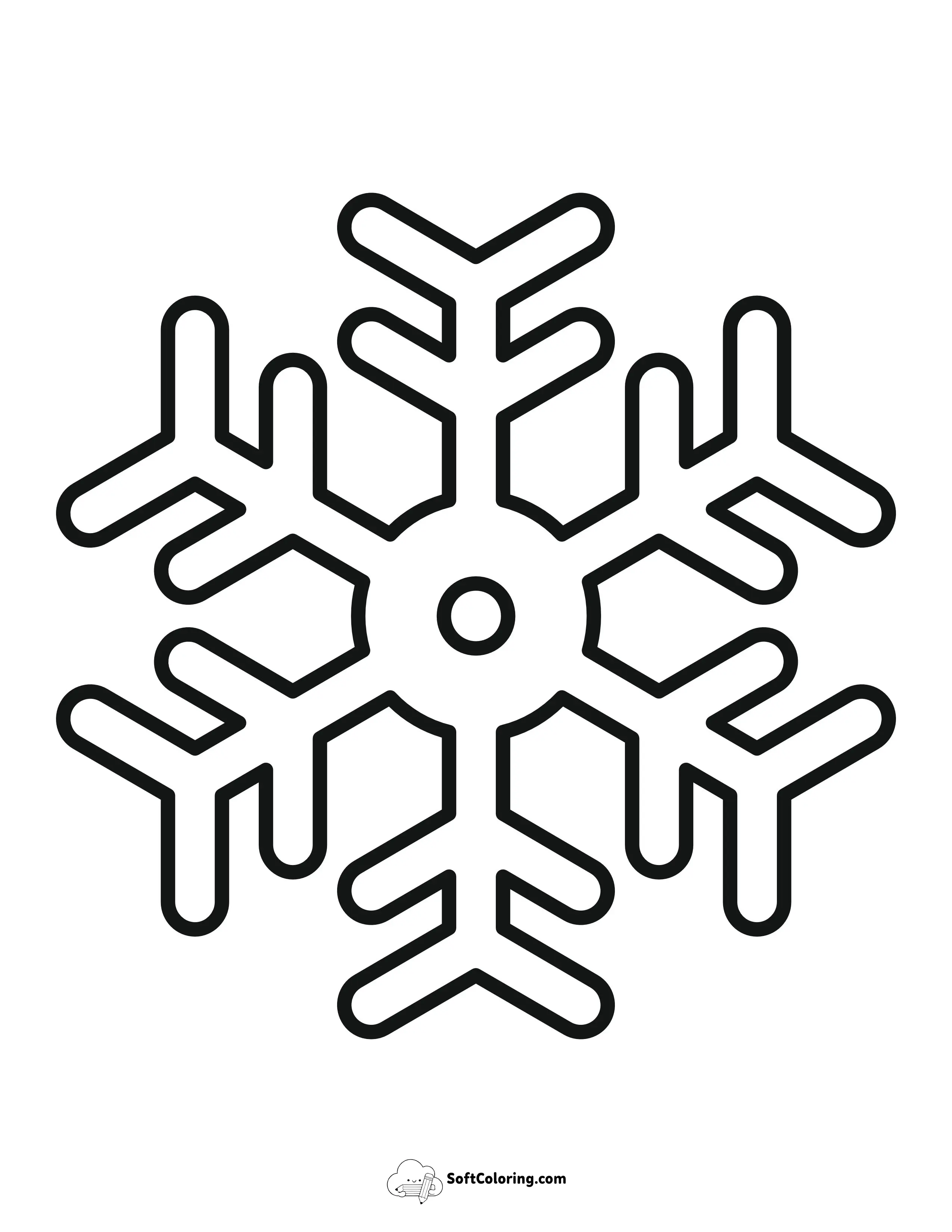 Large Single Snowflake Template
