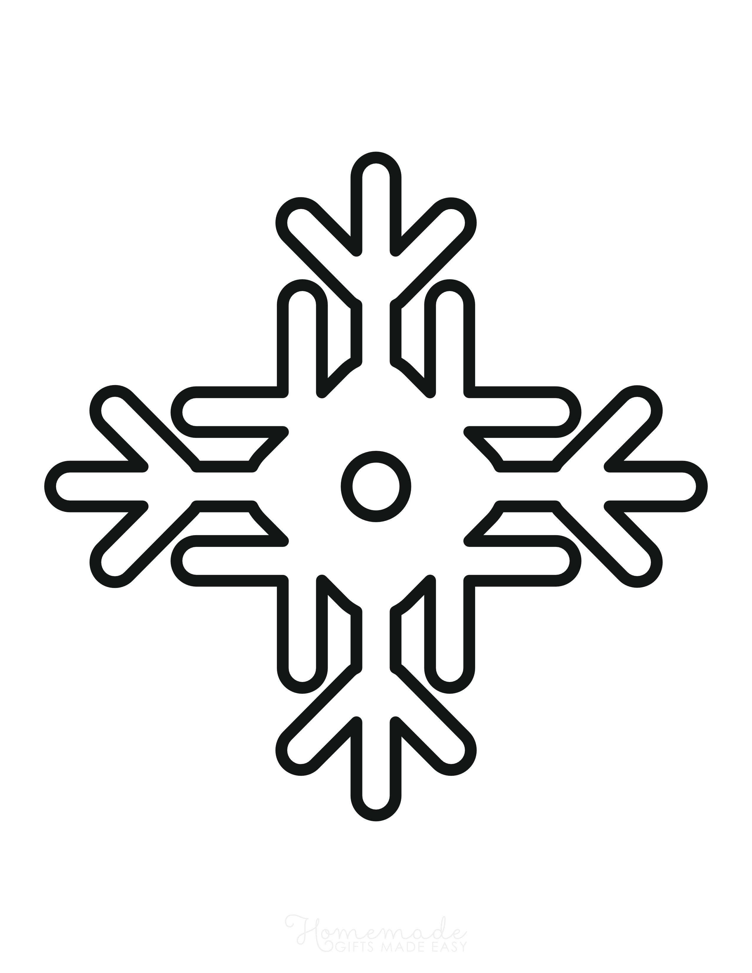 Large Snowflake Template to color