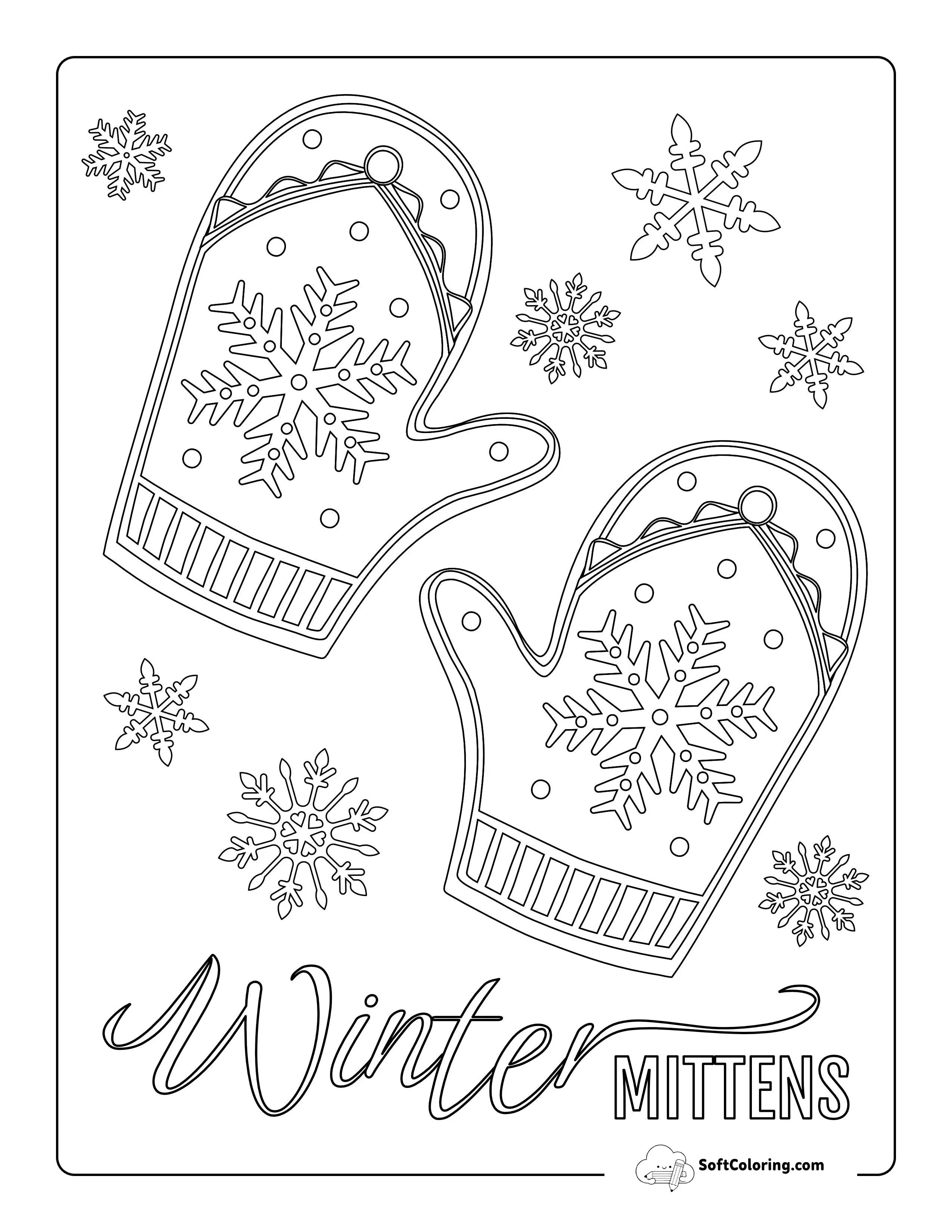 Winter Mittens With Snowflakes Pdf