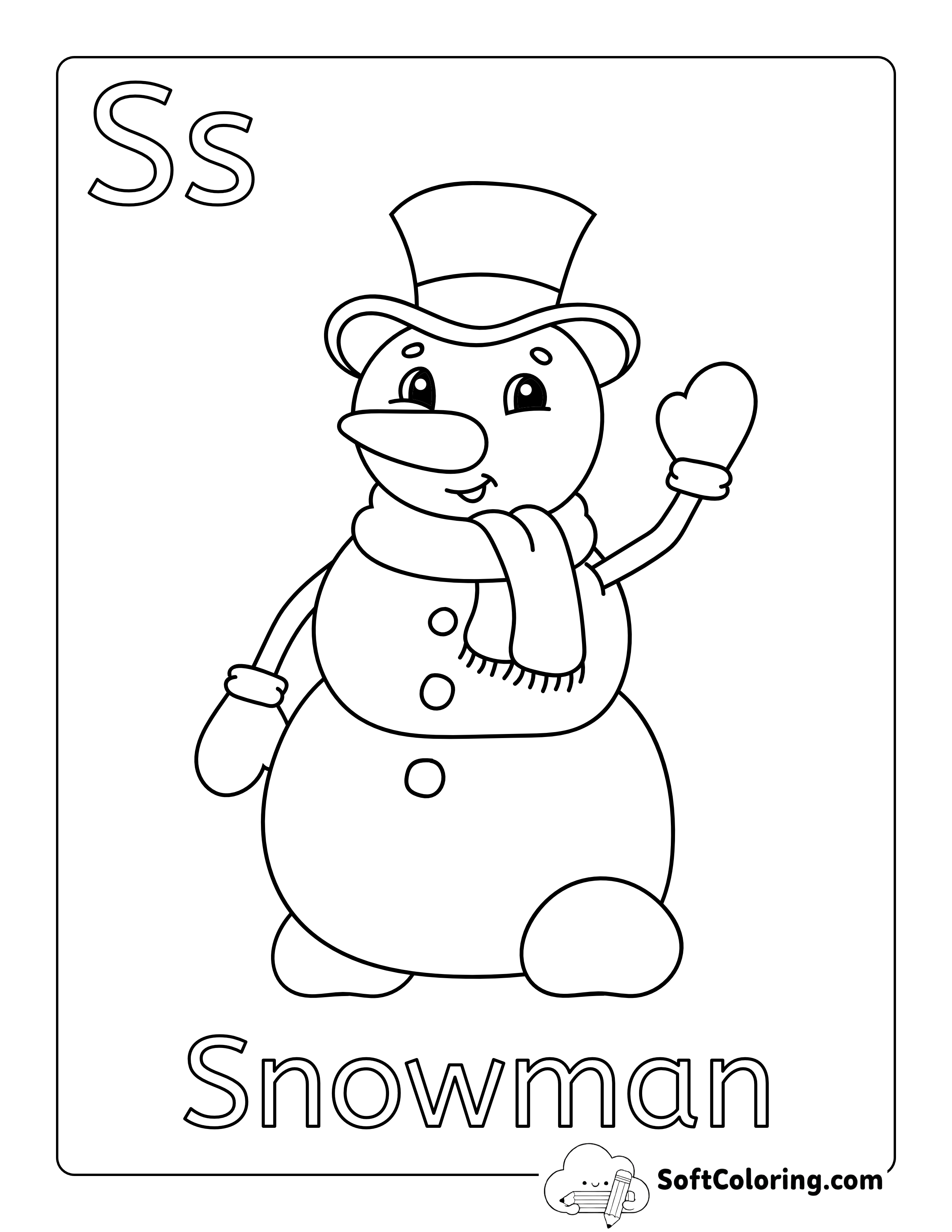 "S is for Snowman" Cute Printable for Kids