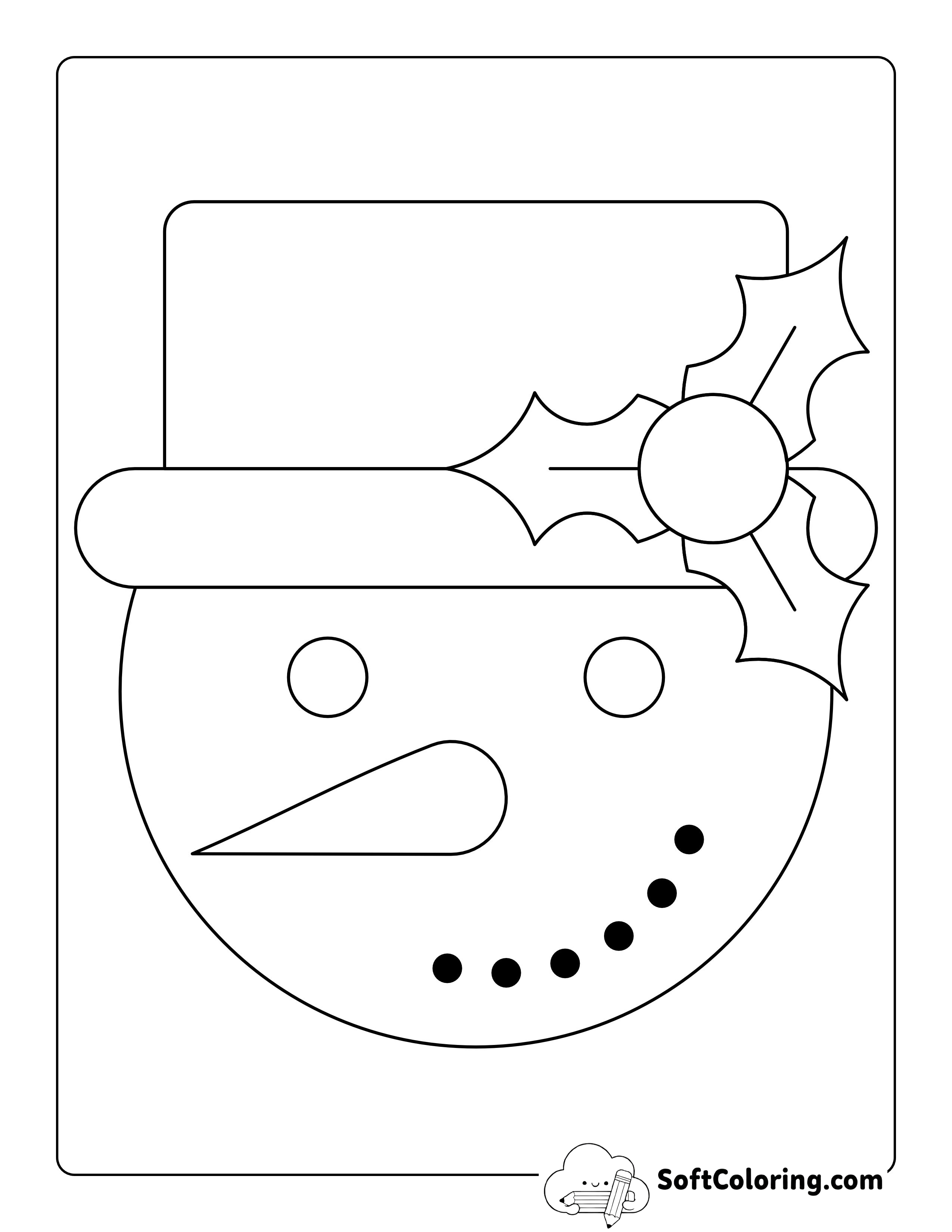Printable Snowman Face to Color (Mask Template)