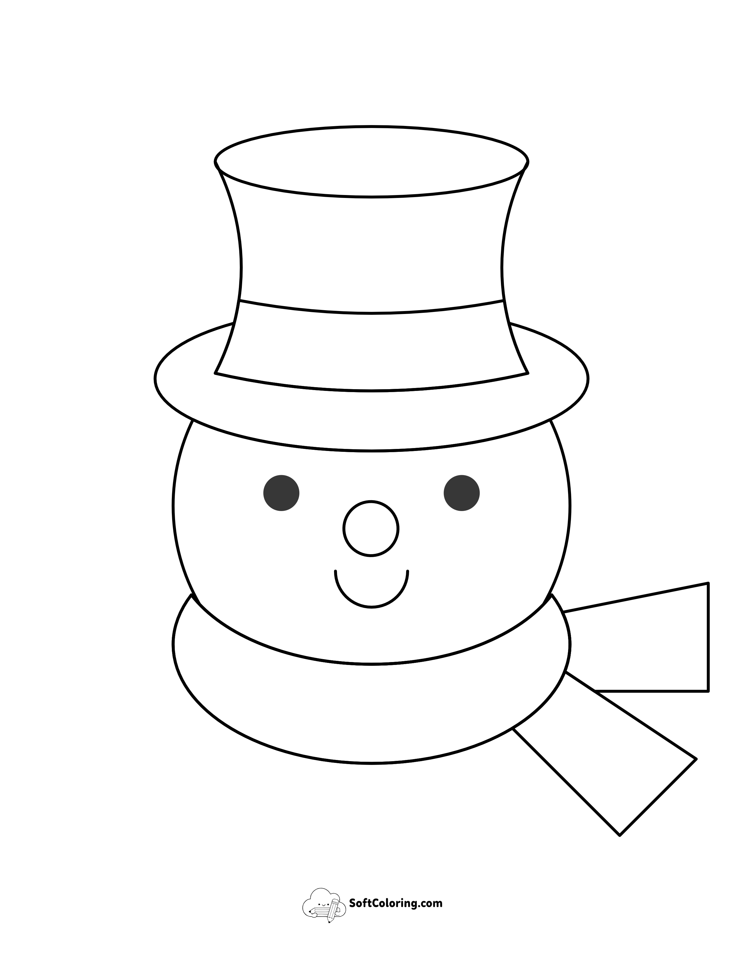 Simple Snowman Face To Color