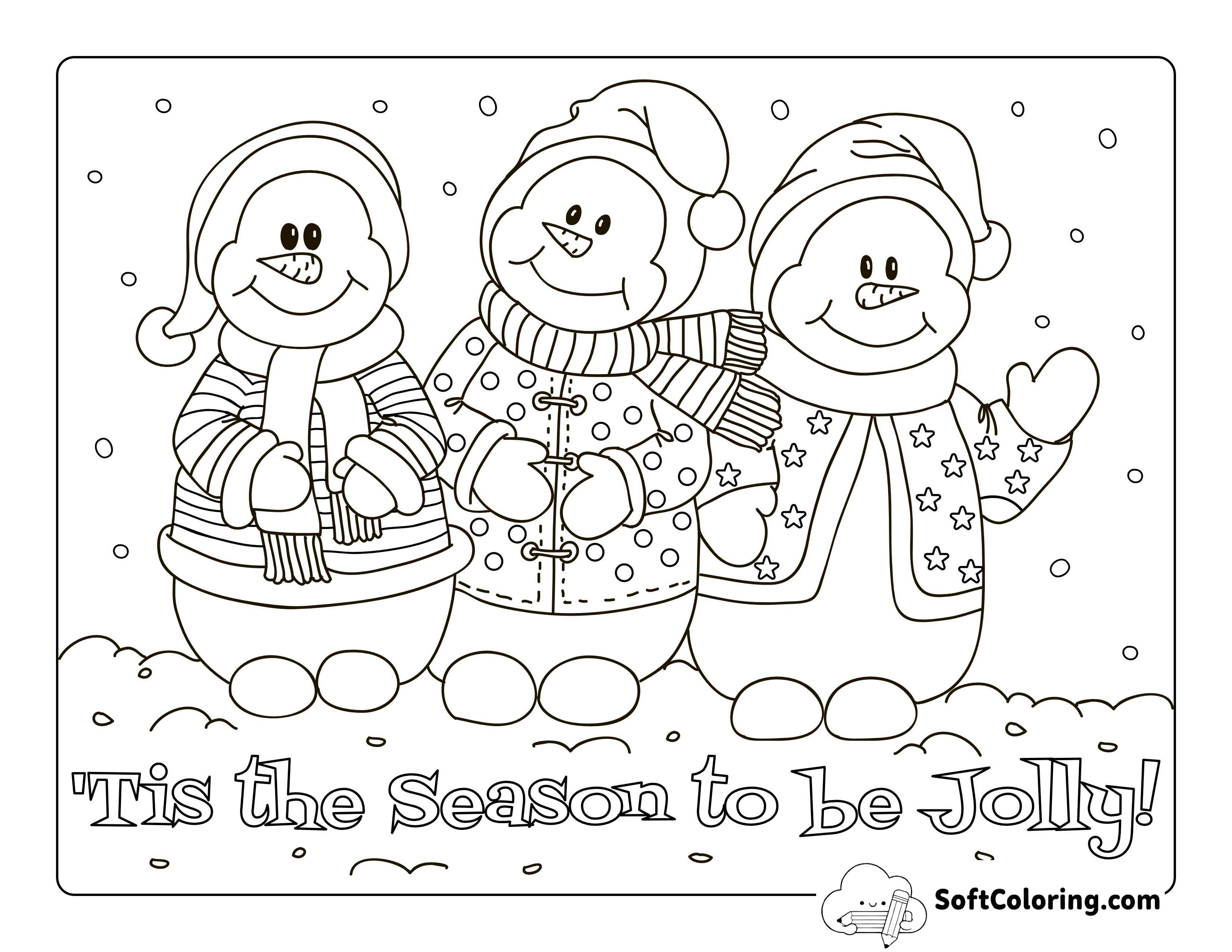 Cute Snowman Coloring Page