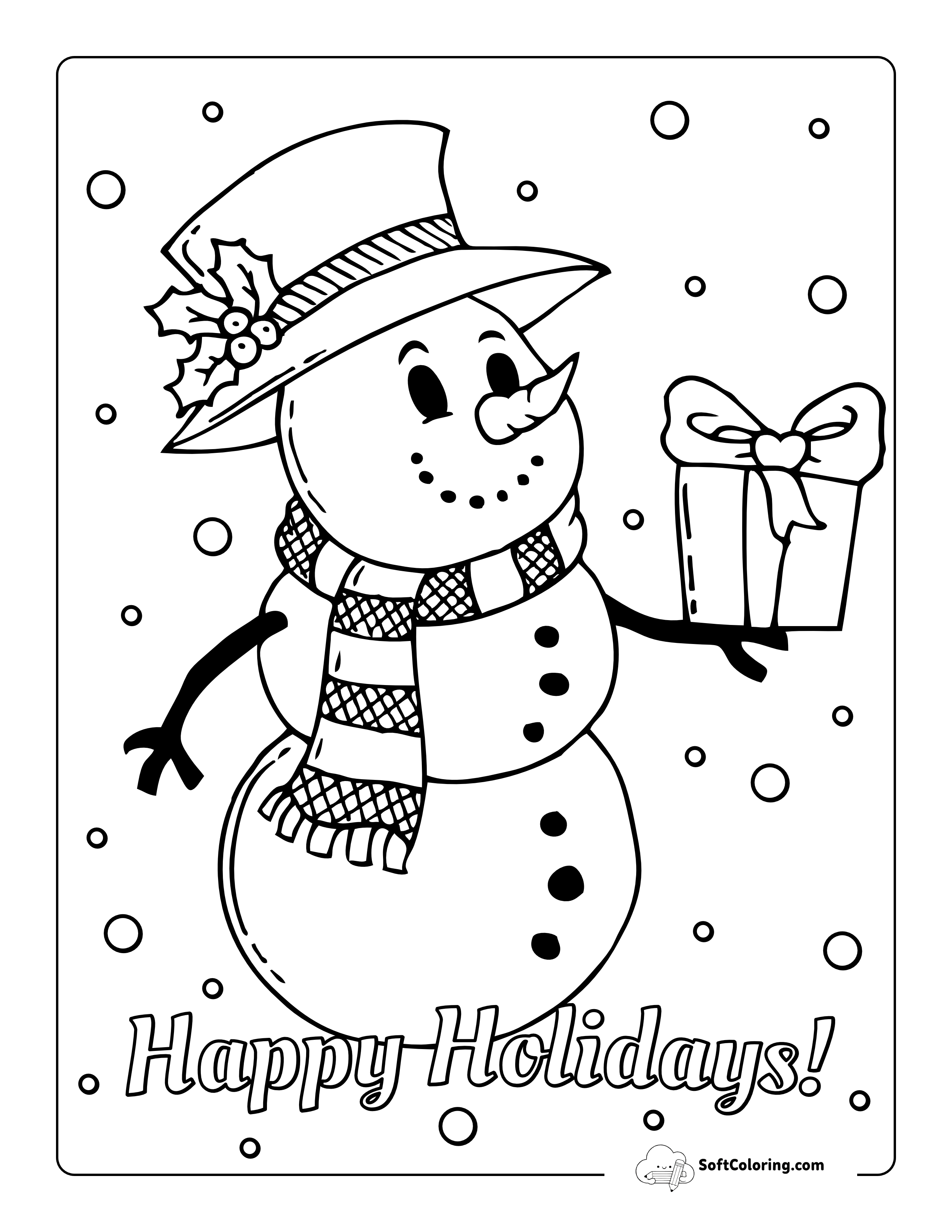 Vintage-Style Christmas Snowman With Gift