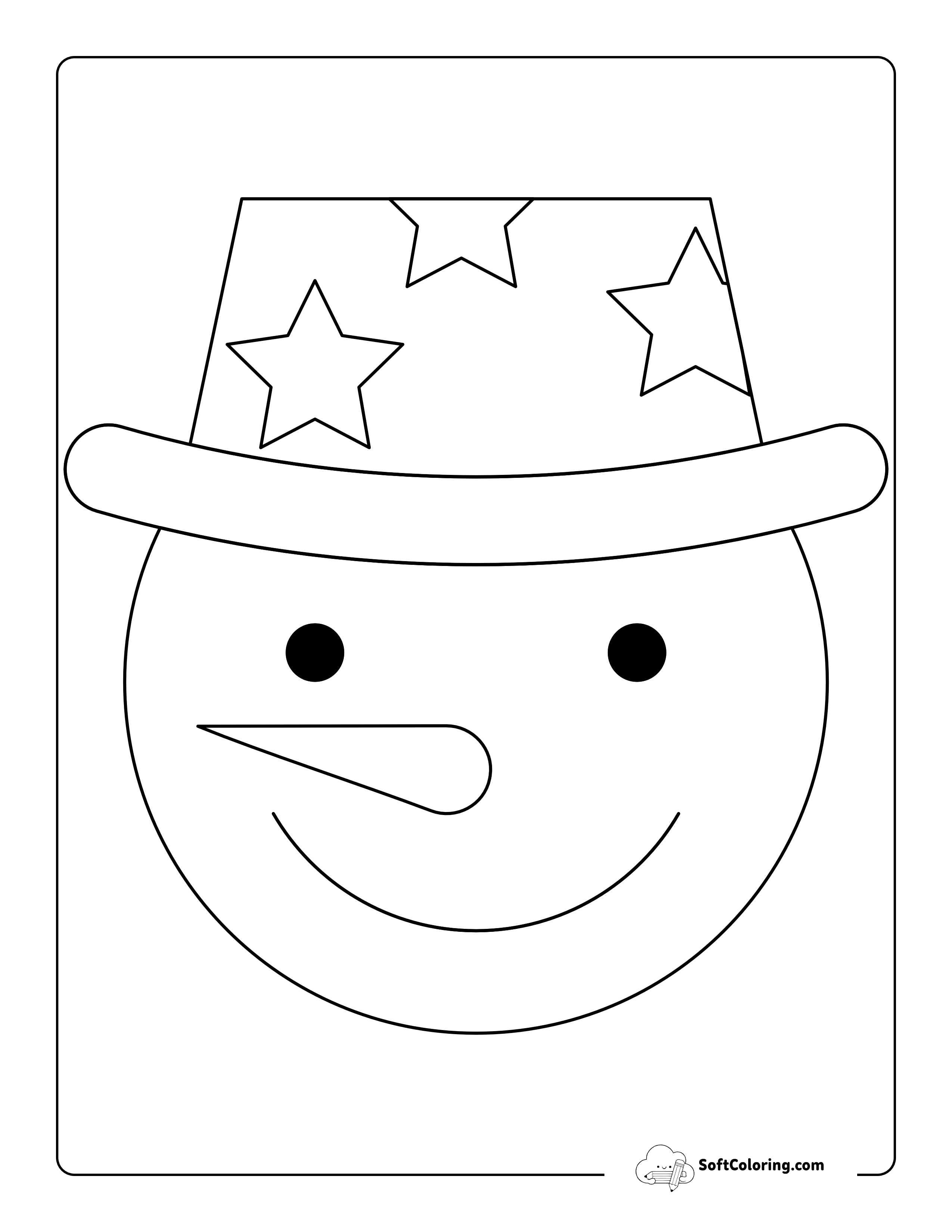 Snowman Face With Carrot Nose