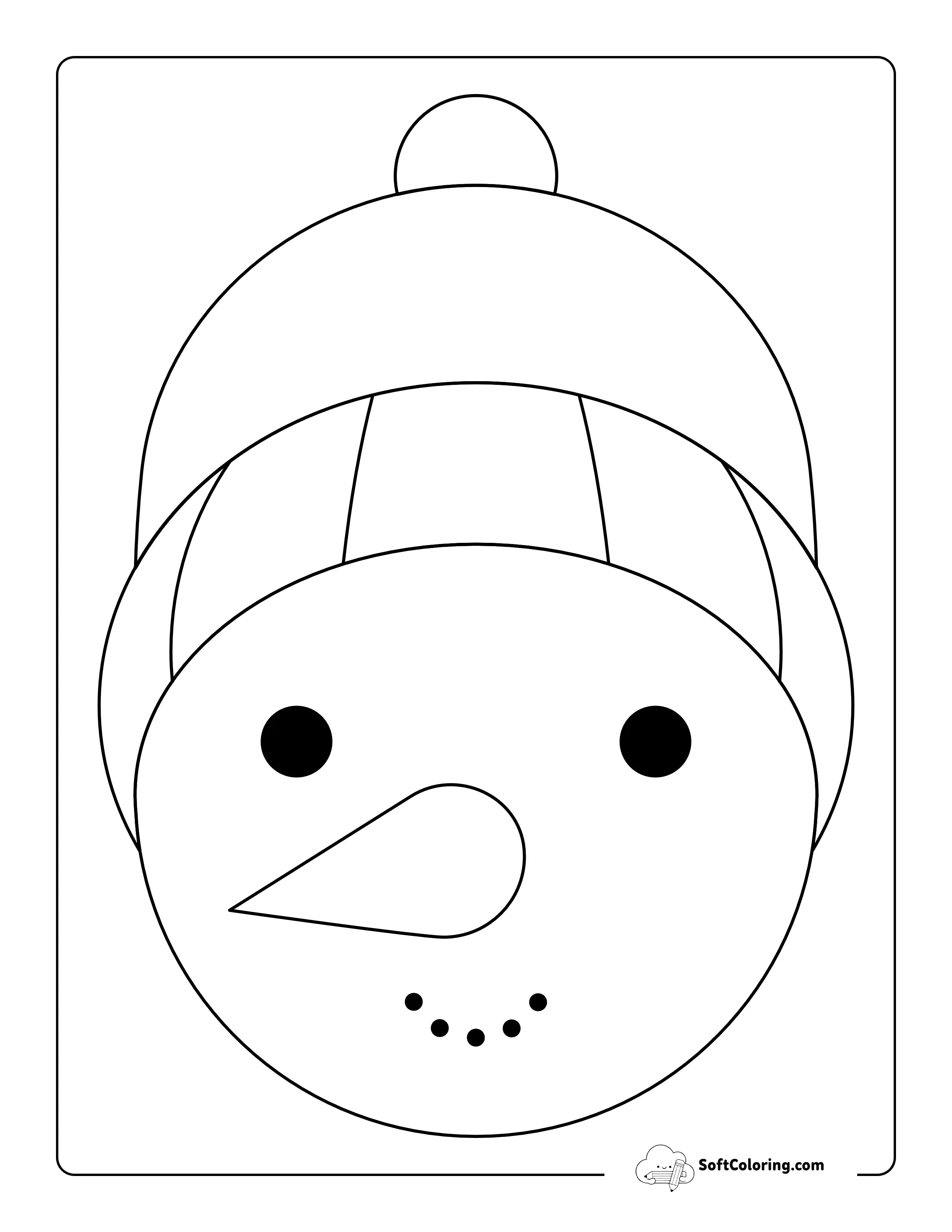 Winter Snowman Face To Print