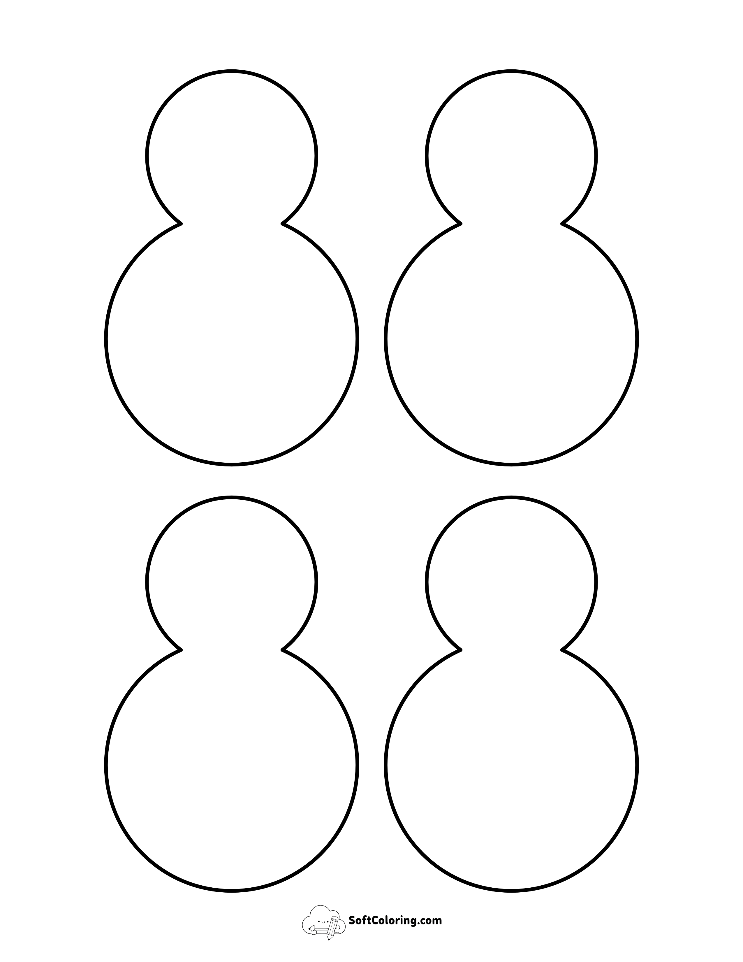 Blank Snowman Template - Small