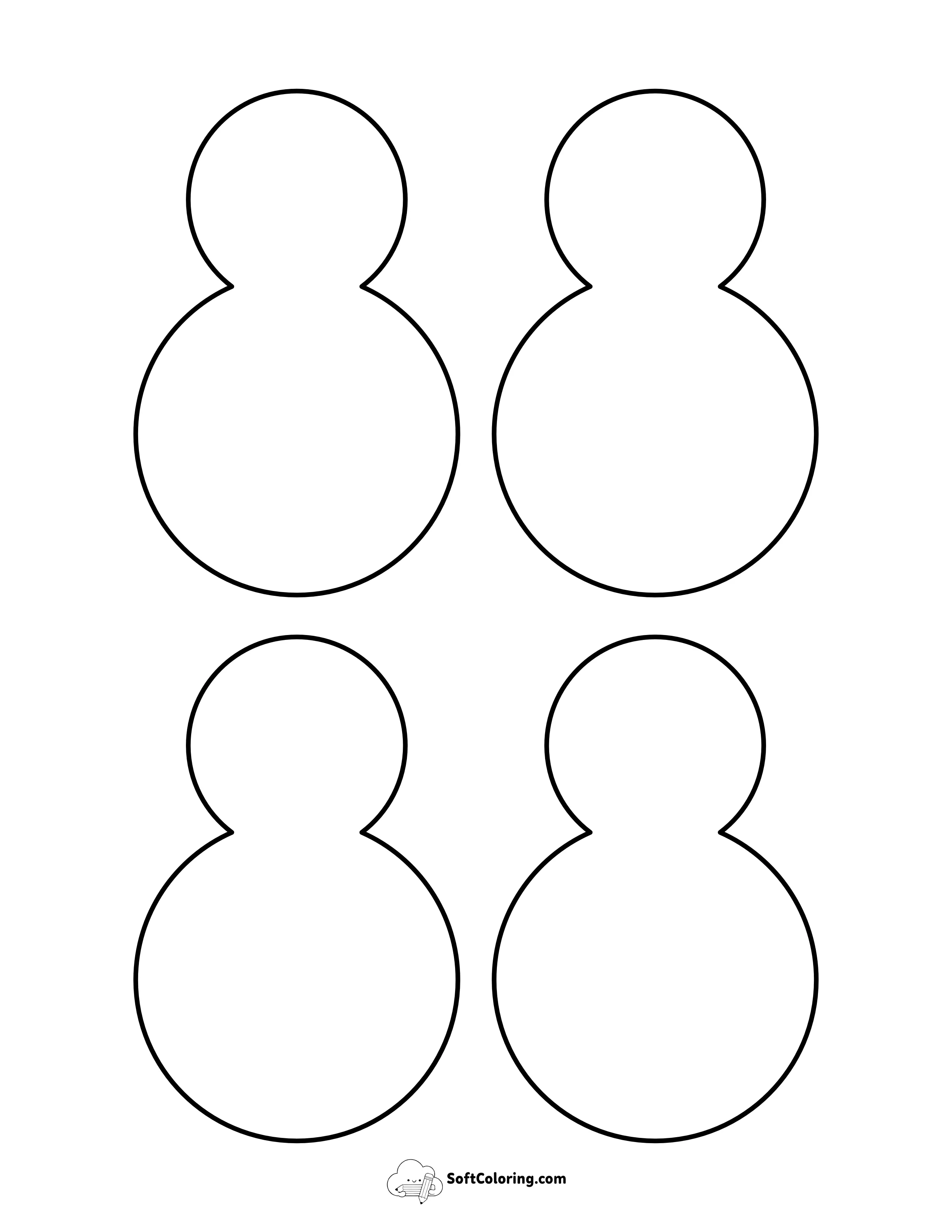 Blank Snowman Template - Small