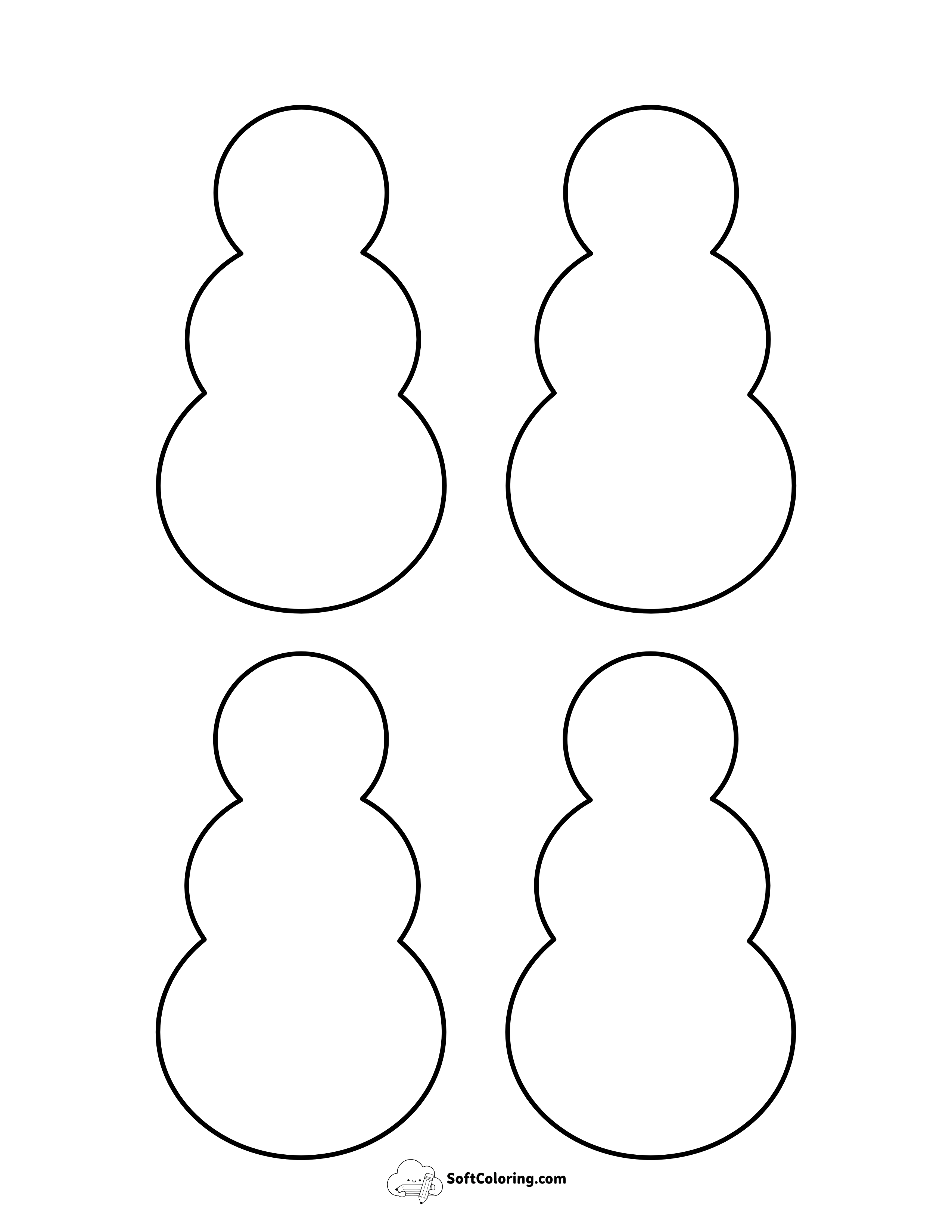 Snowman Outline - Small