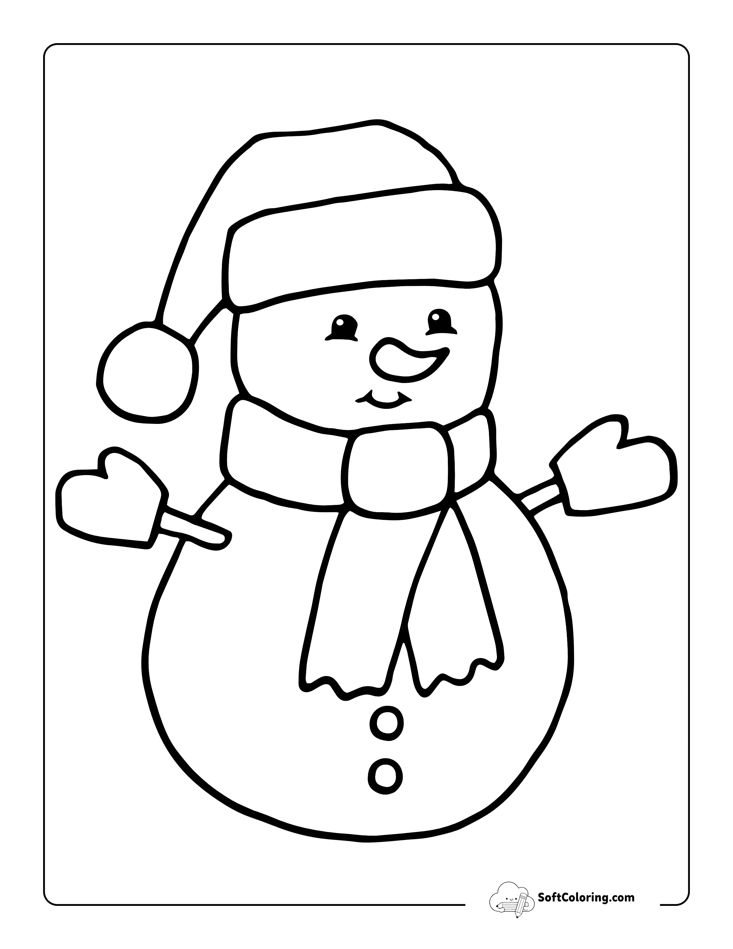 Snowman Picture To Color