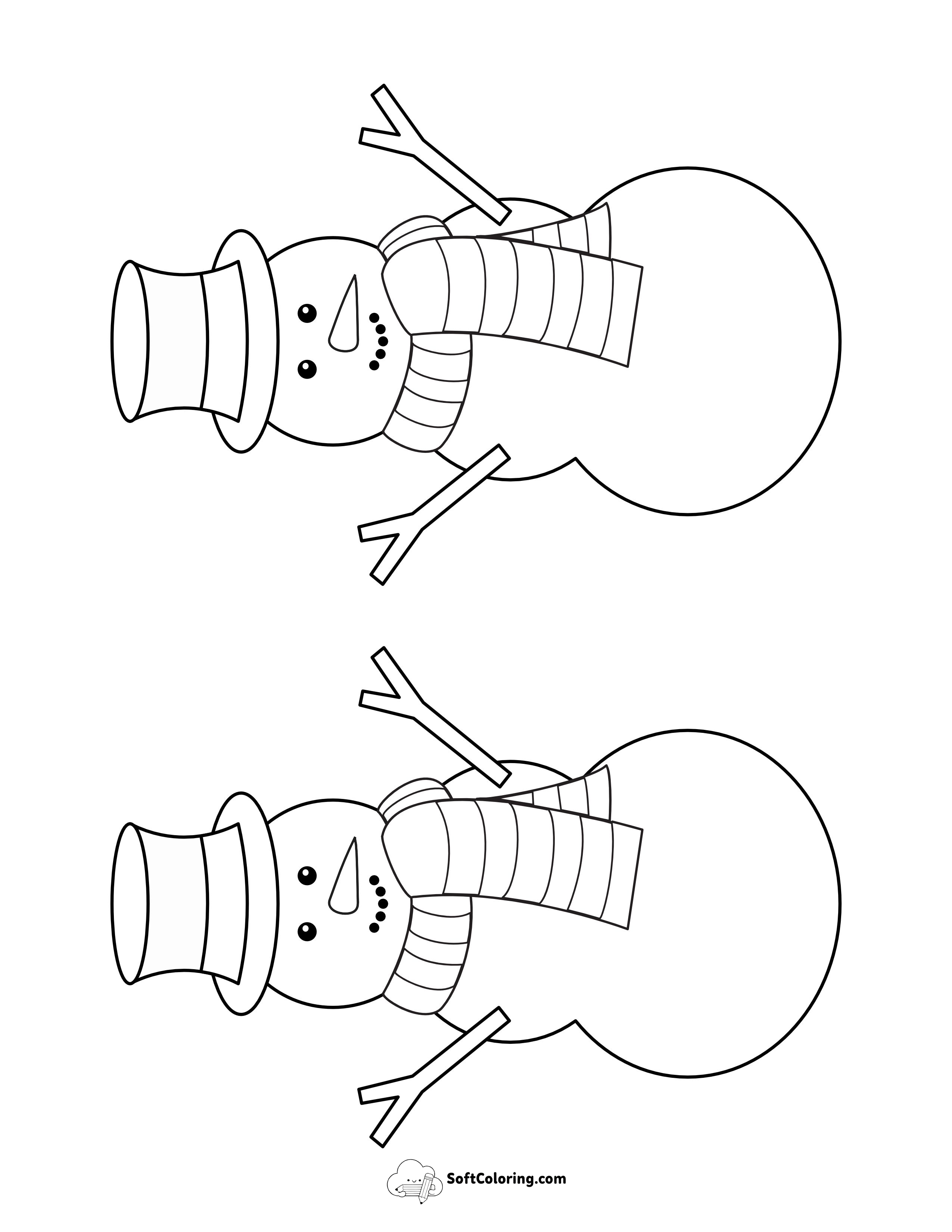 Snowman With Top Hat & Scarf - Medium
